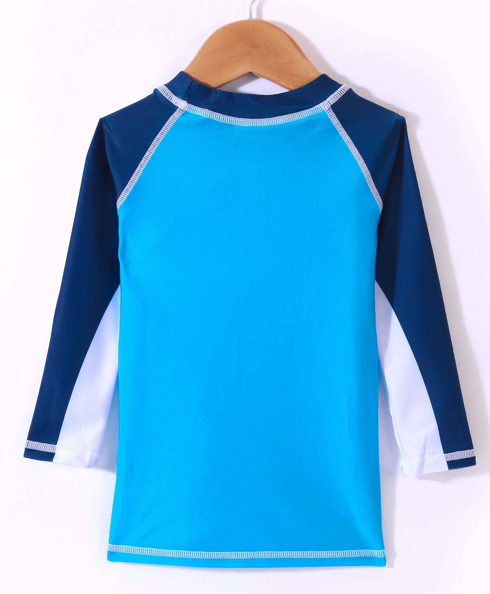 SHARK PRINT RAGLAN SLEEVES 2 PIECE SWIMSUITT - BLUE (2 TO 7 YEARS)
