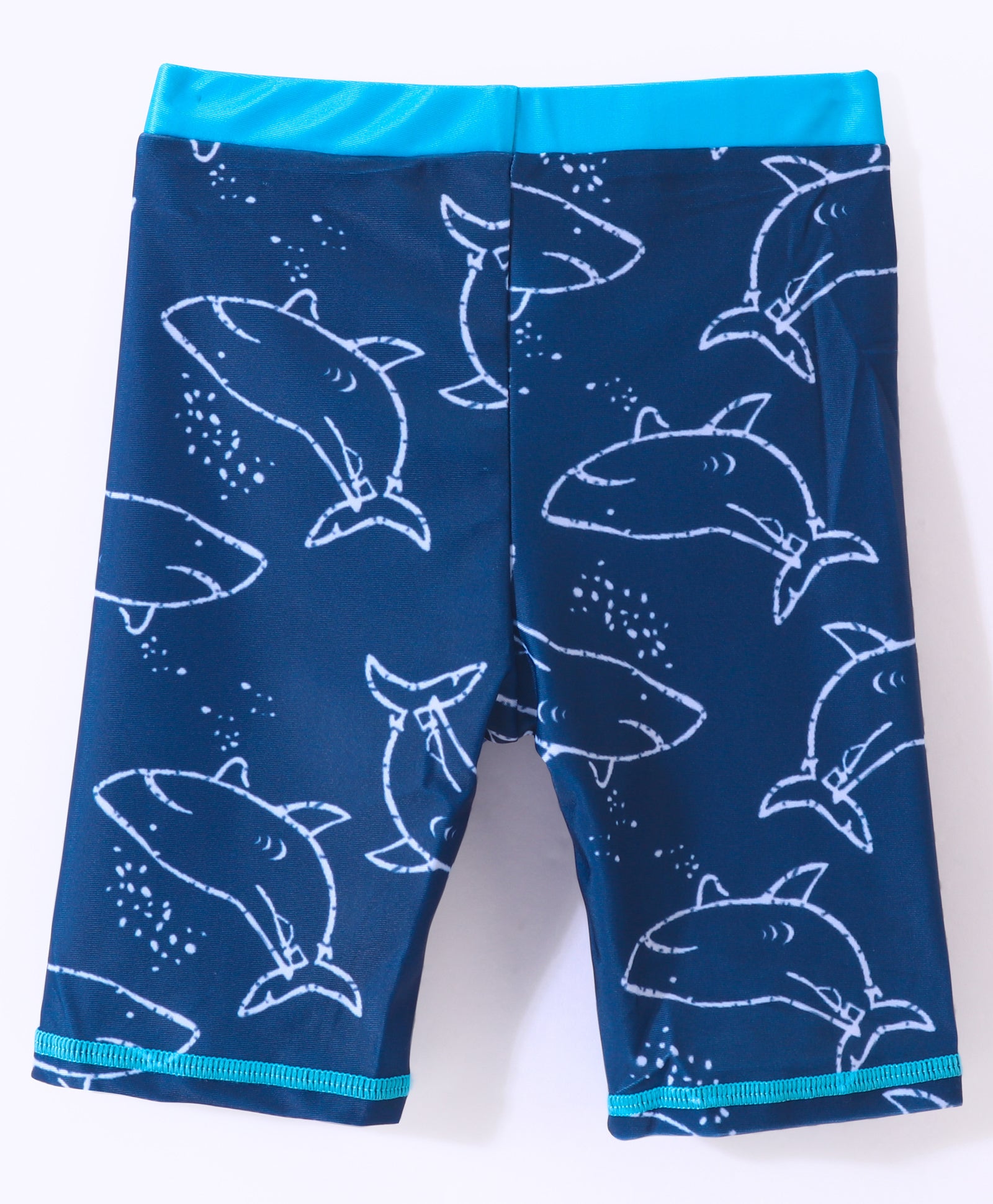 SHARK PRINT RAGLAN SLEEVES 2 PIECE SWIMSUITT - BLUE (2 TO 7 YEARS)