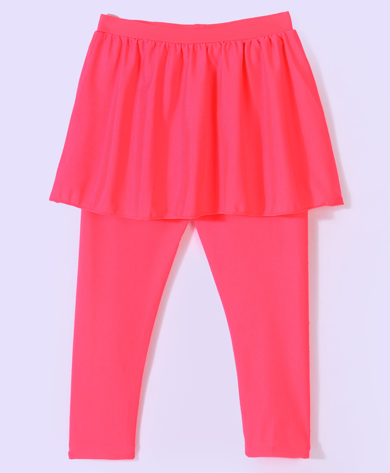 FLORAL & LEAVES PRINTED RUFFLED PATTERN SKIRT STYLE 2 PIECE SWIMSUIT - PINK (3 TO 10 YEARS)