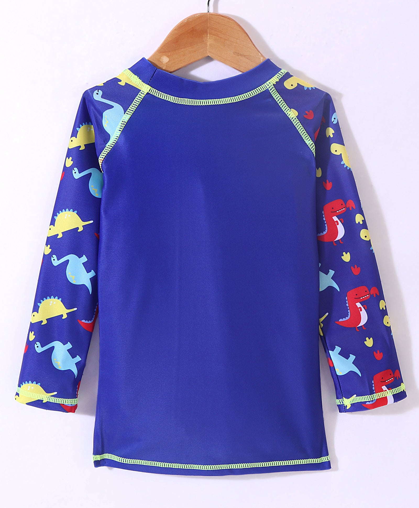 LITTLE DINO PRINT RAGLAN FULL SLEEVES 2 SWIMSUIT - BLUE & RED (2 TO 7 YEARS)