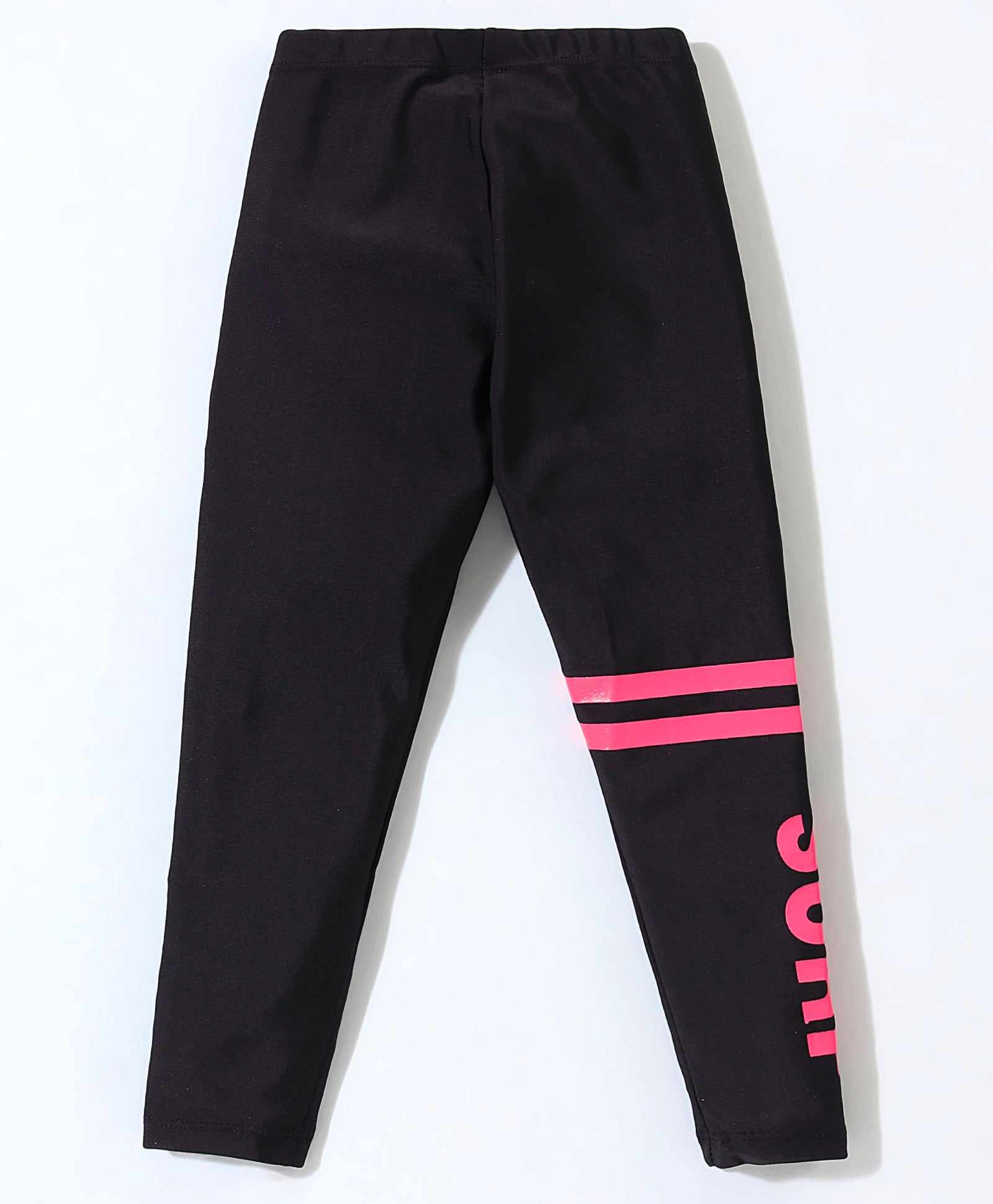 SURF PRINTED RAGLAN SLEEVES 3 PIECE SWIMSUIT - BLACK & PINK (3 TO 10 YEARS)