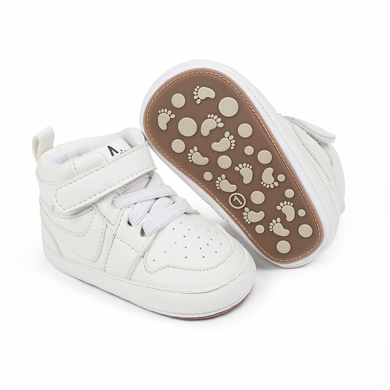 Lace Design High Top Booties - White