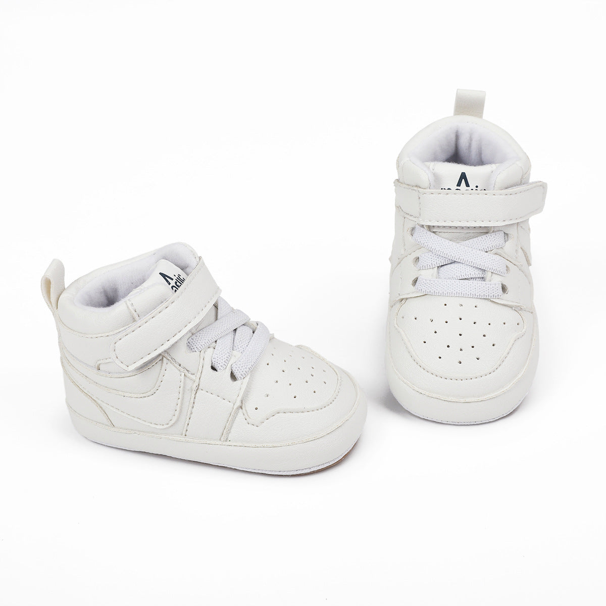 Lace Design High Top Booties - White