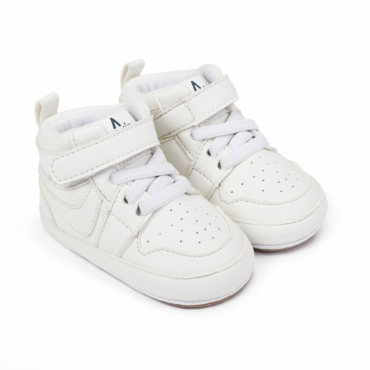 Lace Design High Top Booties - White