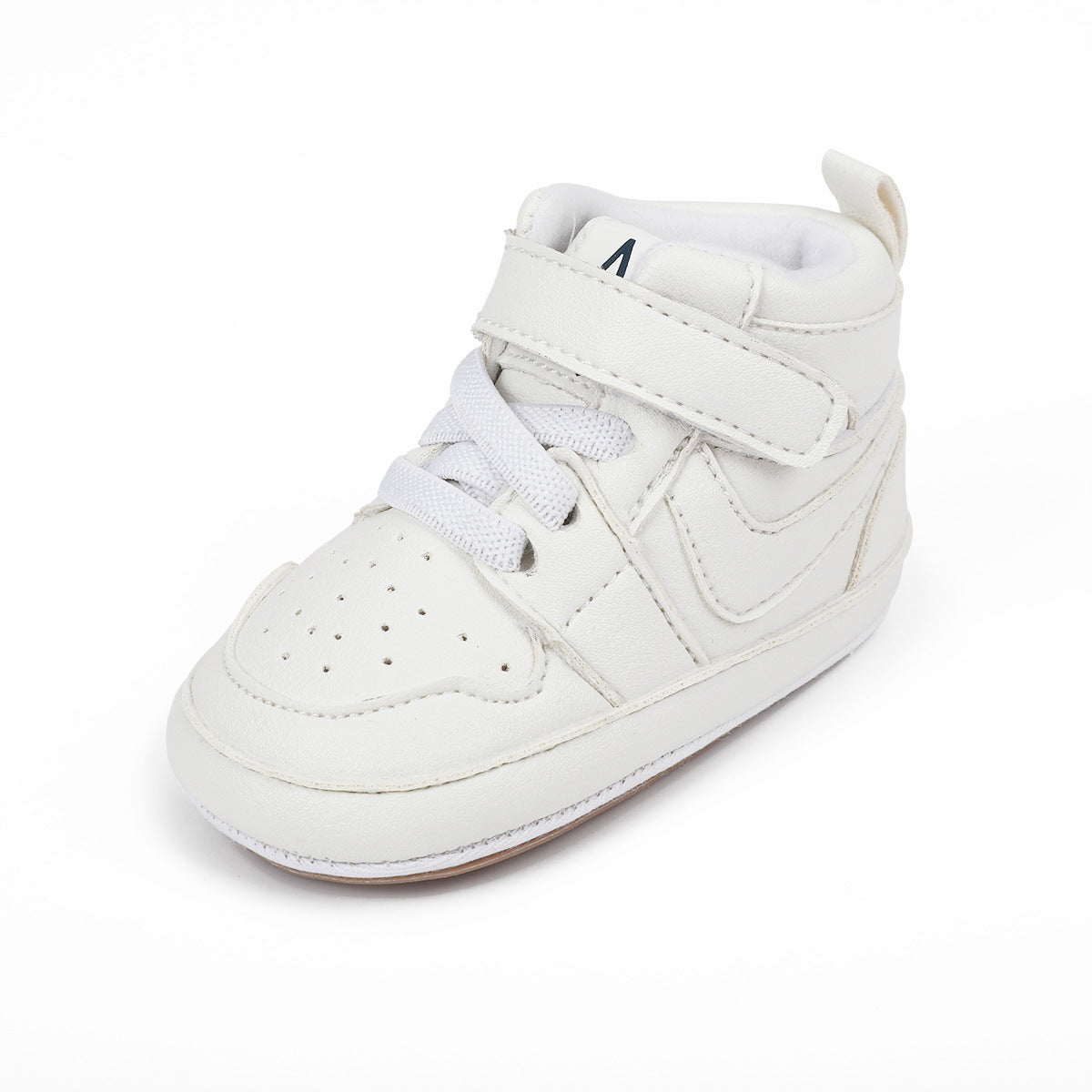 Lace Design High Top Booties - White