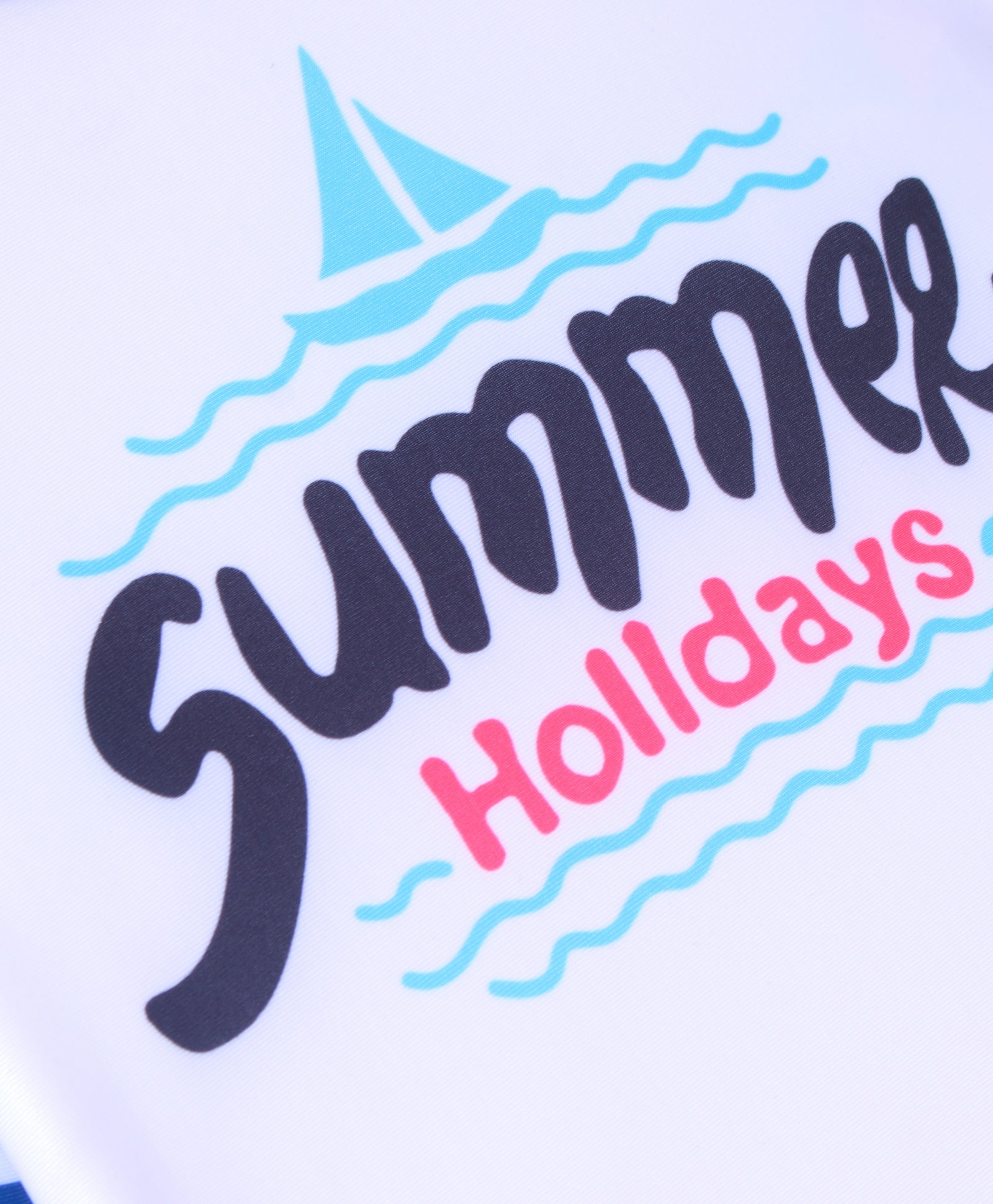 SUMMER HOLIDAYS PRINT 2 PIECE SWIMSUIT - WHITE & BLACK (3 TO 10 YEARS)
