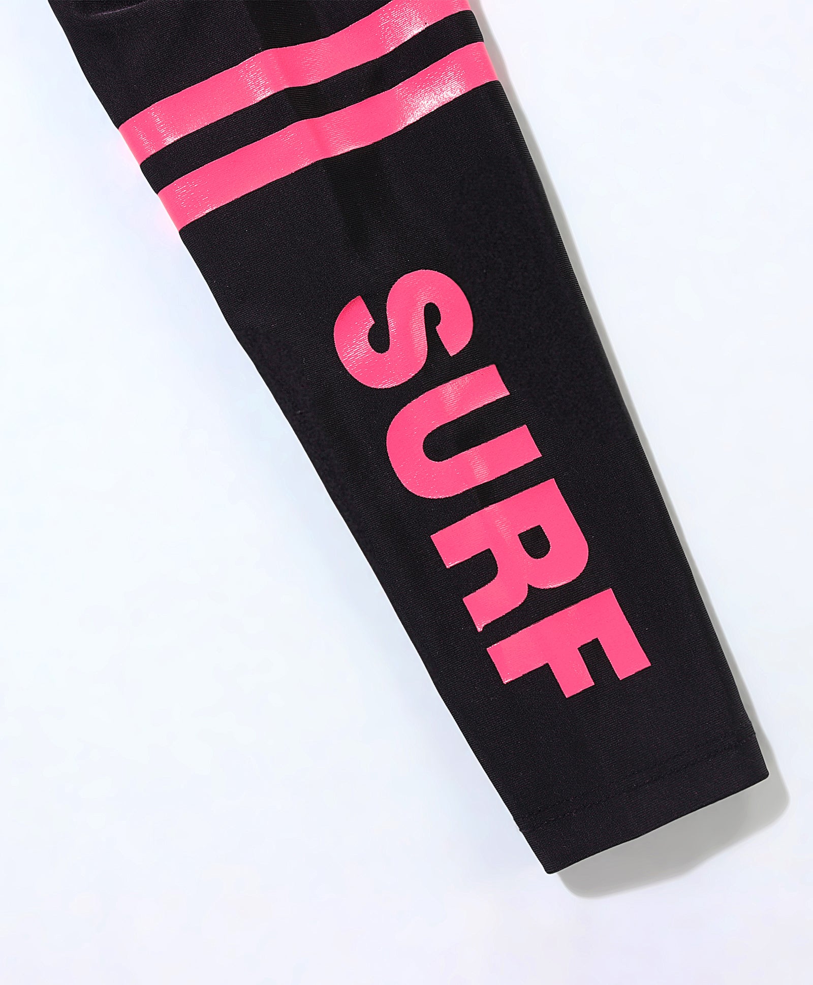 SURF PRINTED RAGLAN SLEEVES 3 PIECE SWIMSUIT - BLACK & PINK (3 TO 10 YEARS)