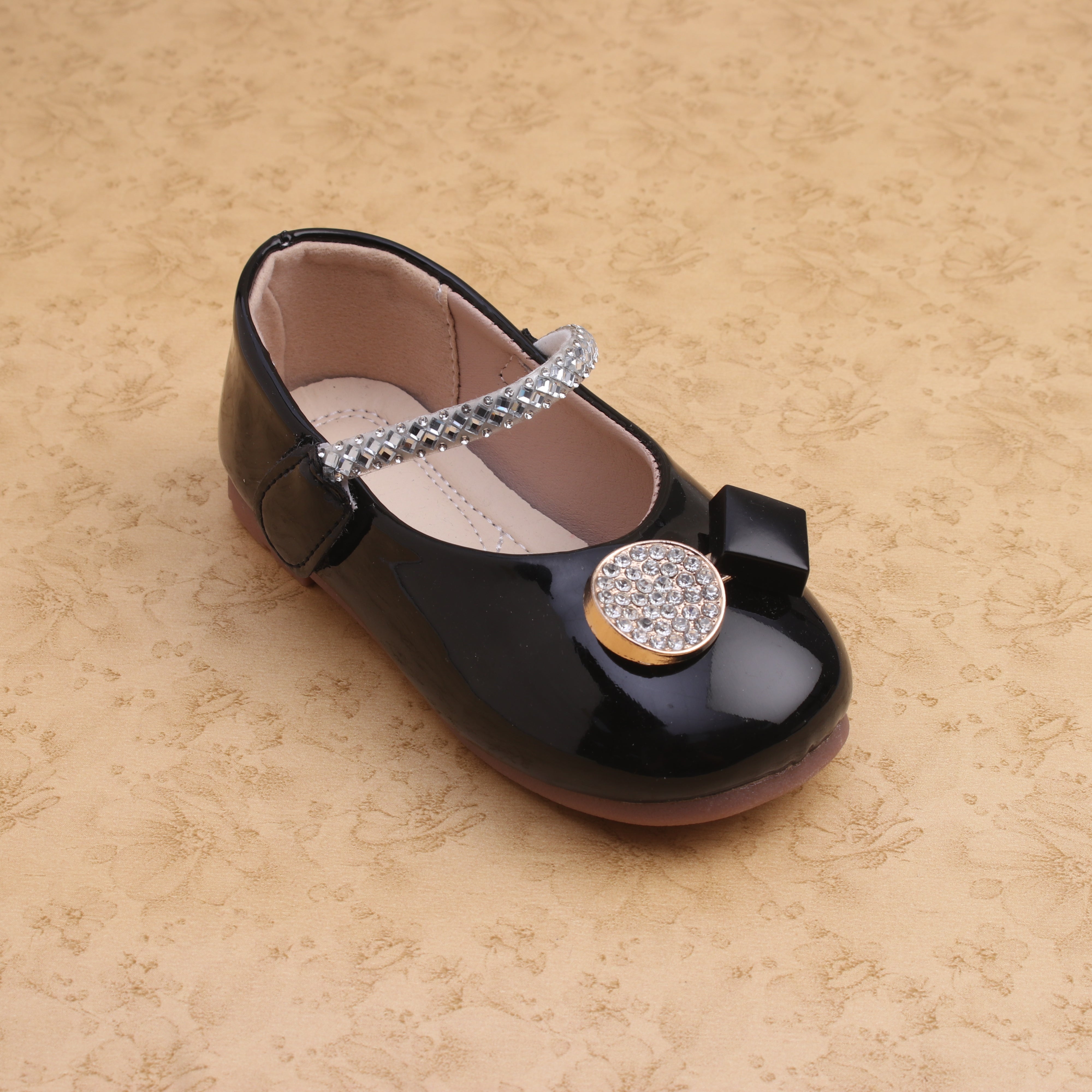 Glittered Beads & Charm Applique Mary Janes - Black (1.5 YEARS TO 7 YEARS)