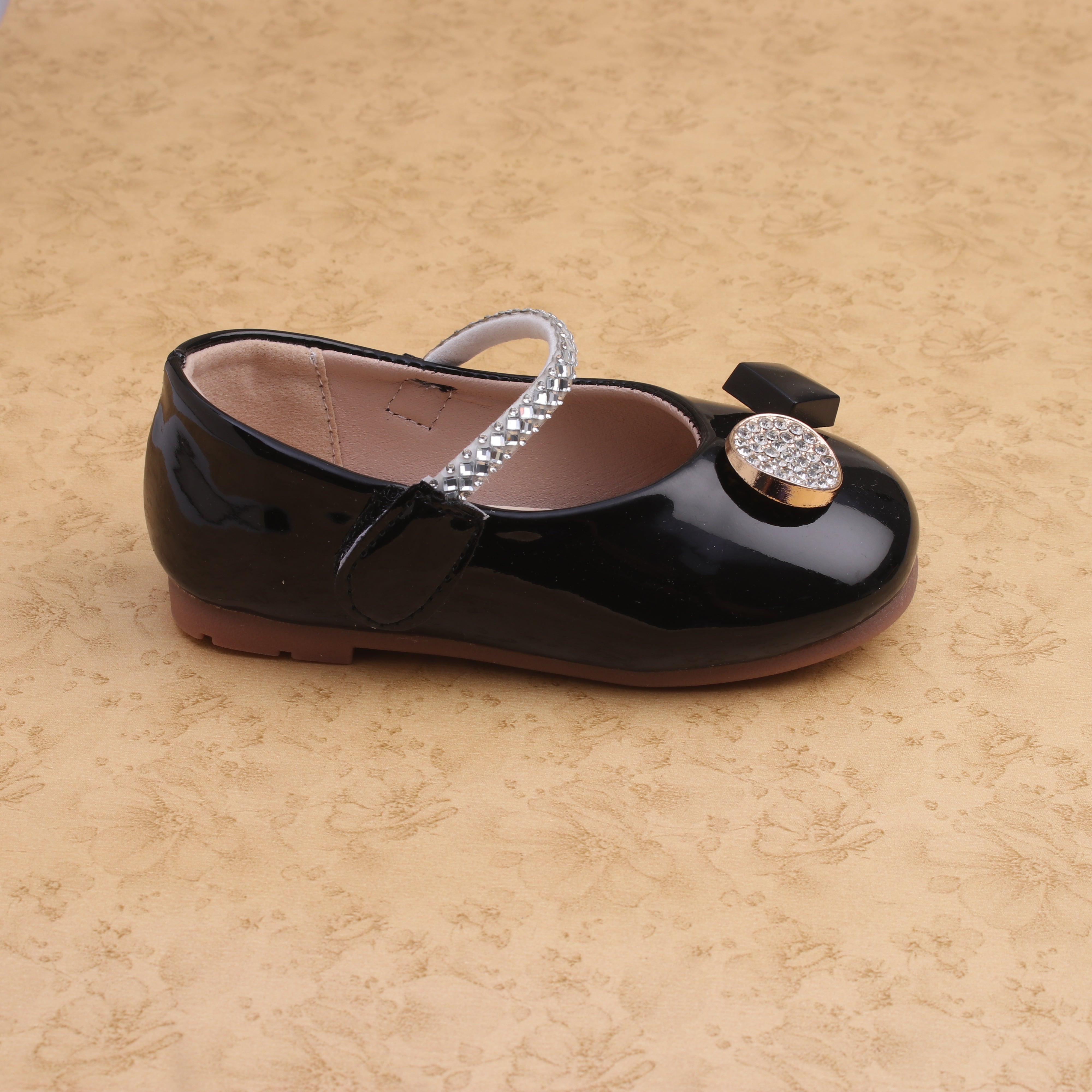 Glittered Beads & Charm Applique Mary Janes - Black (1.5 YEARS TO 7 YEARS)