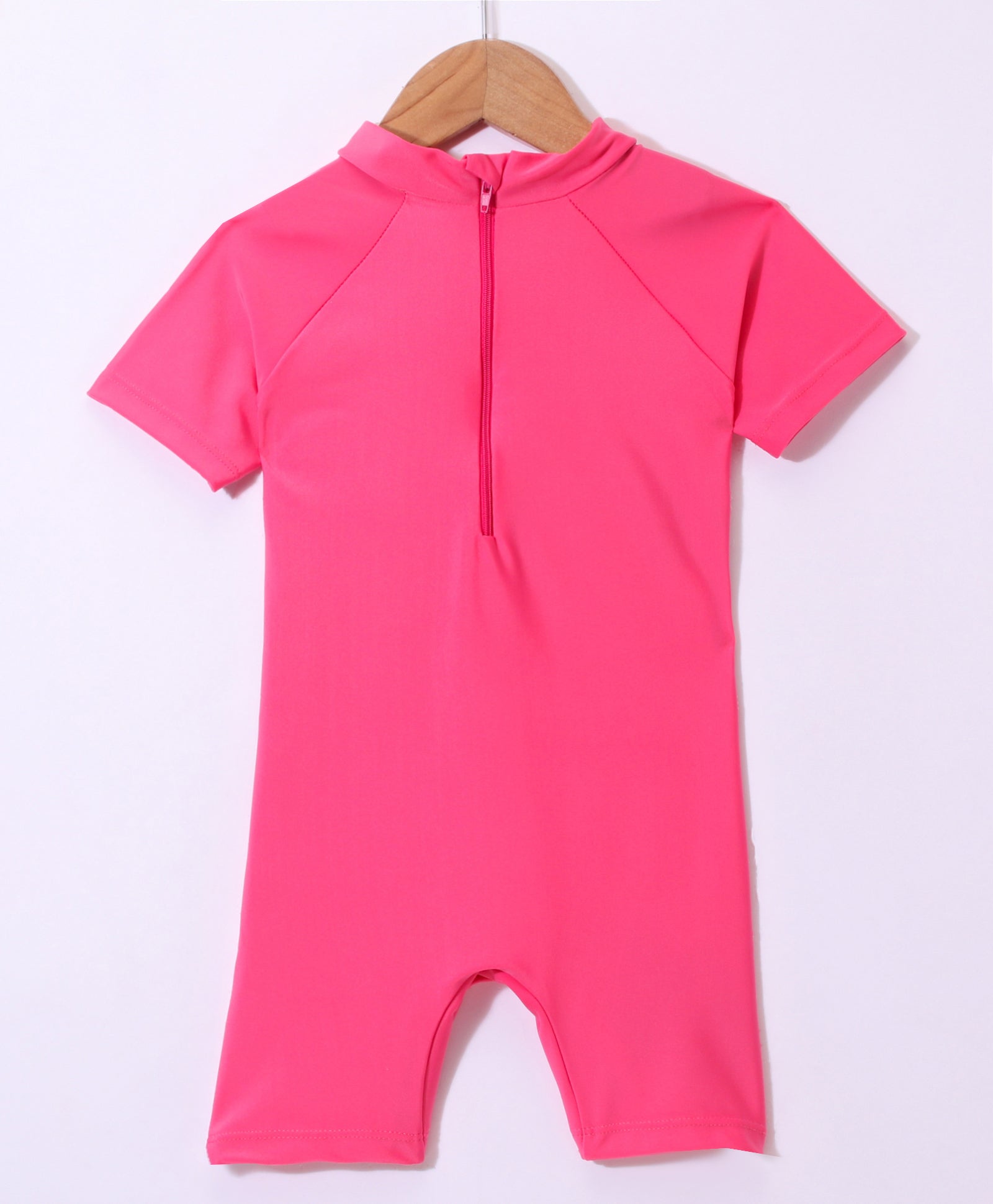 DOLL PRINTED HALF SLEEVES LEGGED SWIMSUIT - PINK (2 TO 7 YEARS)