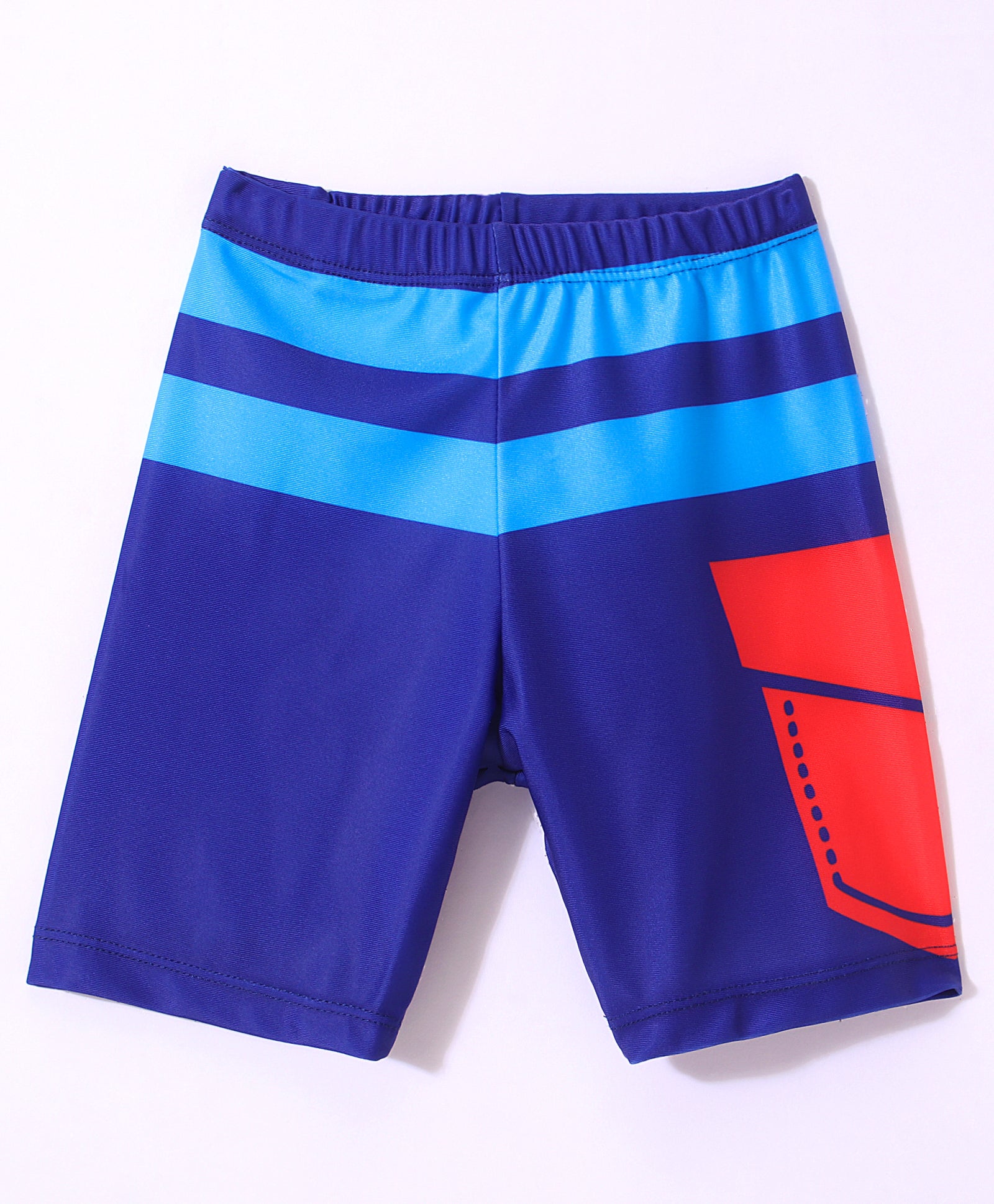 JAWS PRINT RAGLAN FULL SLEEVES 2 PICE SWIMSUIT - NAVY BLUE (2 TO 7 YEARS)