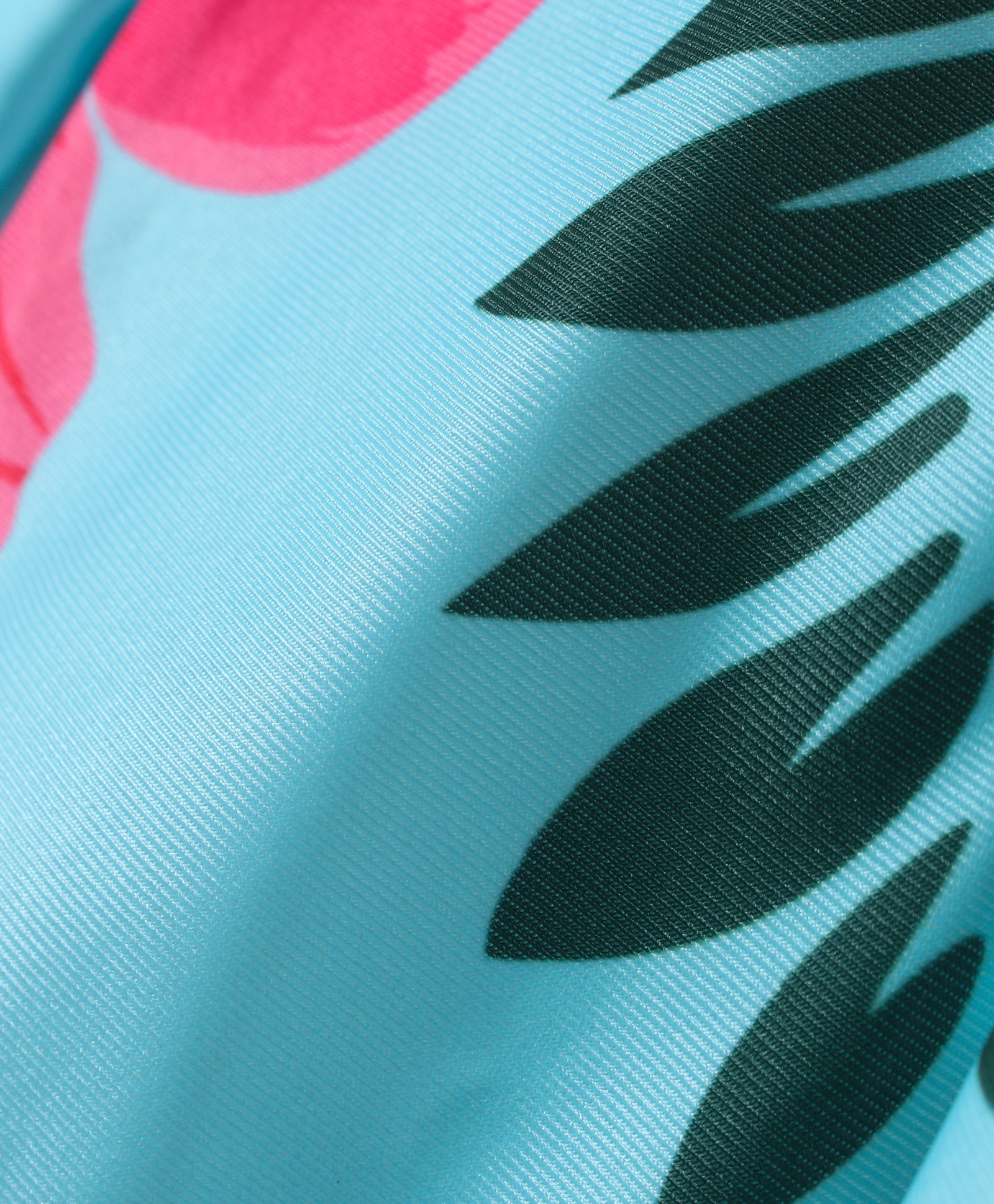 HIBISCUS FLOWER PRINTED FULL SLEEVES V CUT SWIMSUIT WITH CAP - LIGHT BLUE (2 TO 6 YEARS)