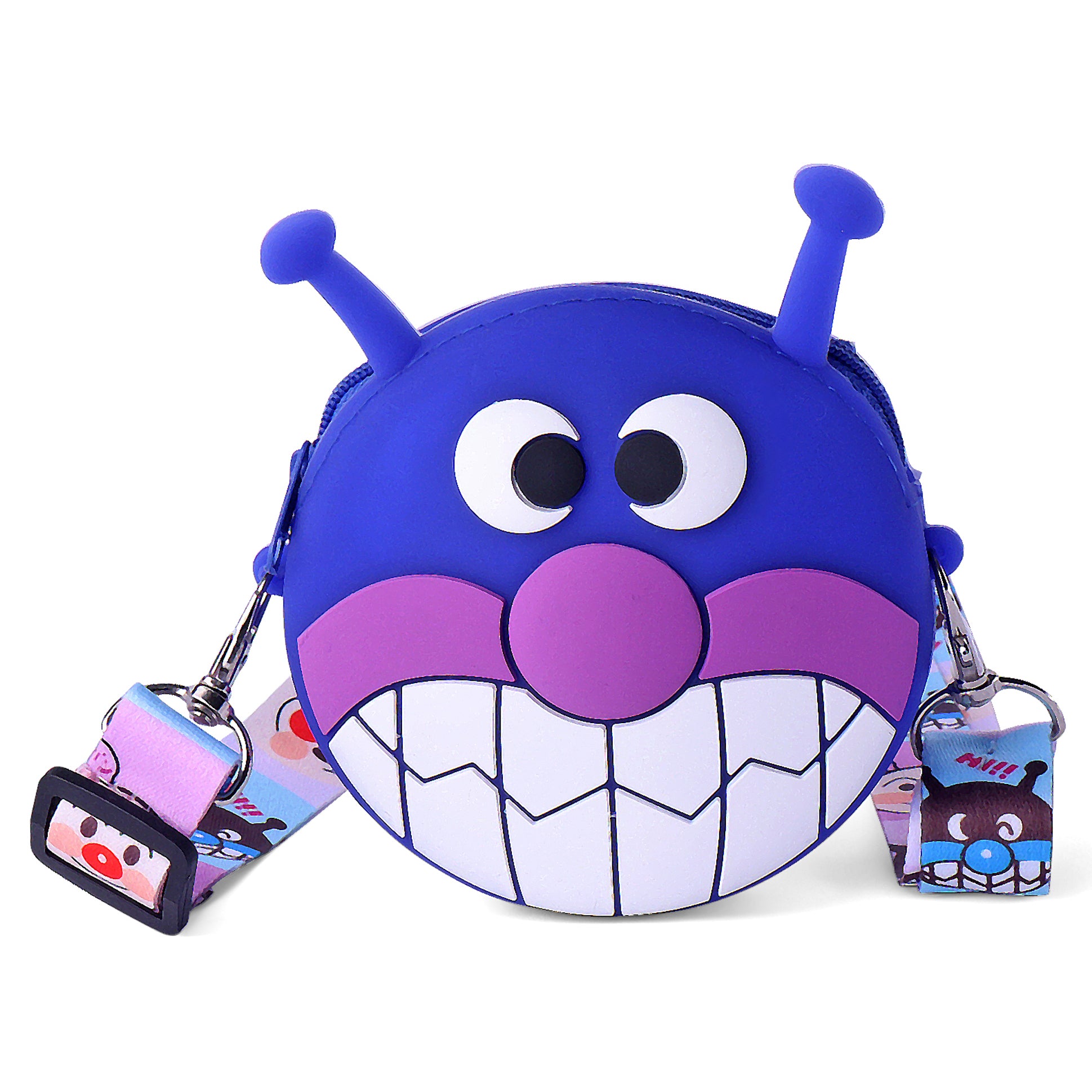 Googly Eyes Face Silicone Sling Bag - Blue