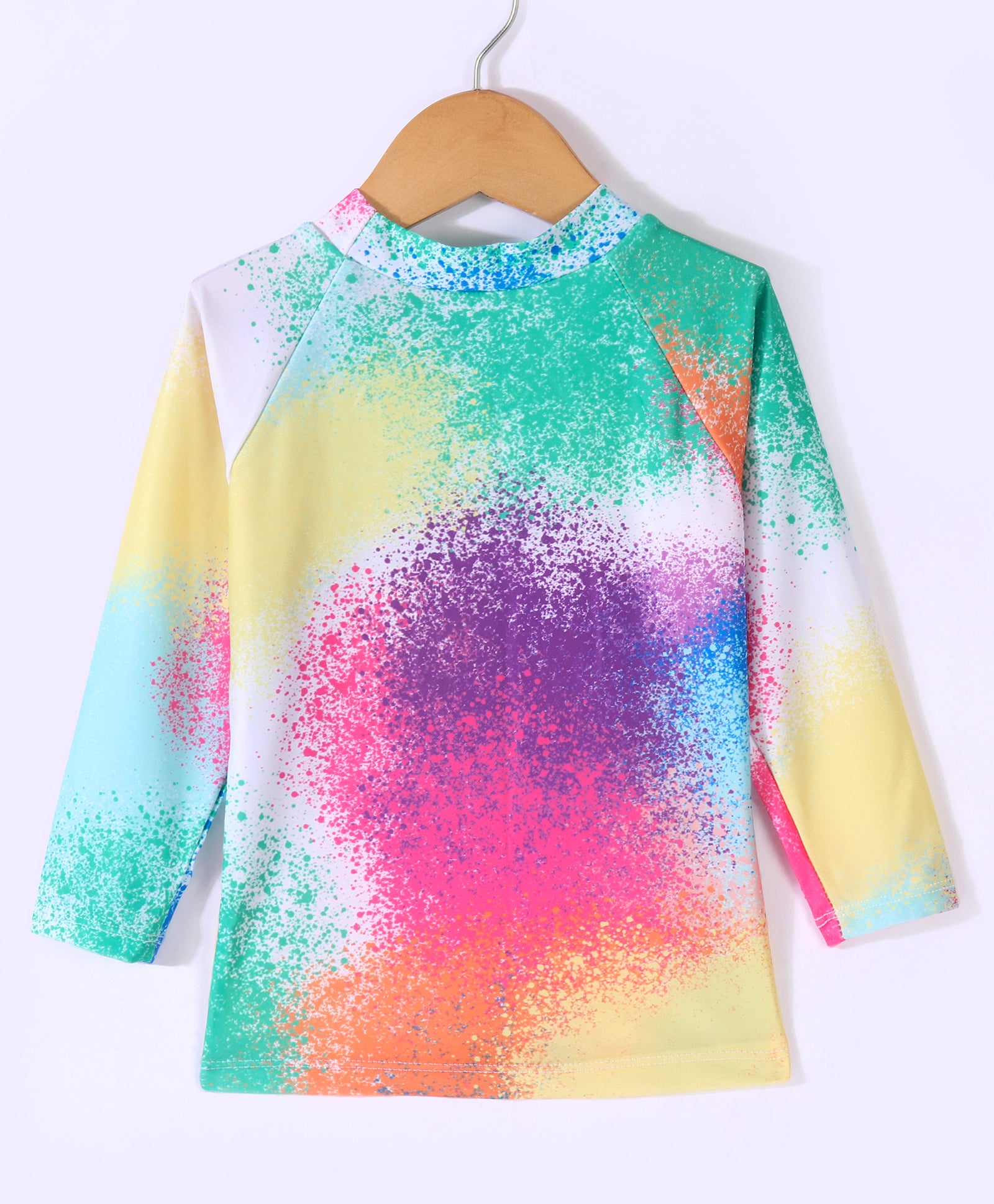 TIE-DYE SMILE PRINT FULL SLEEVES 2 PIECE SWIMSUIT - MULTICOLOR (3 TO 10 YEARS)