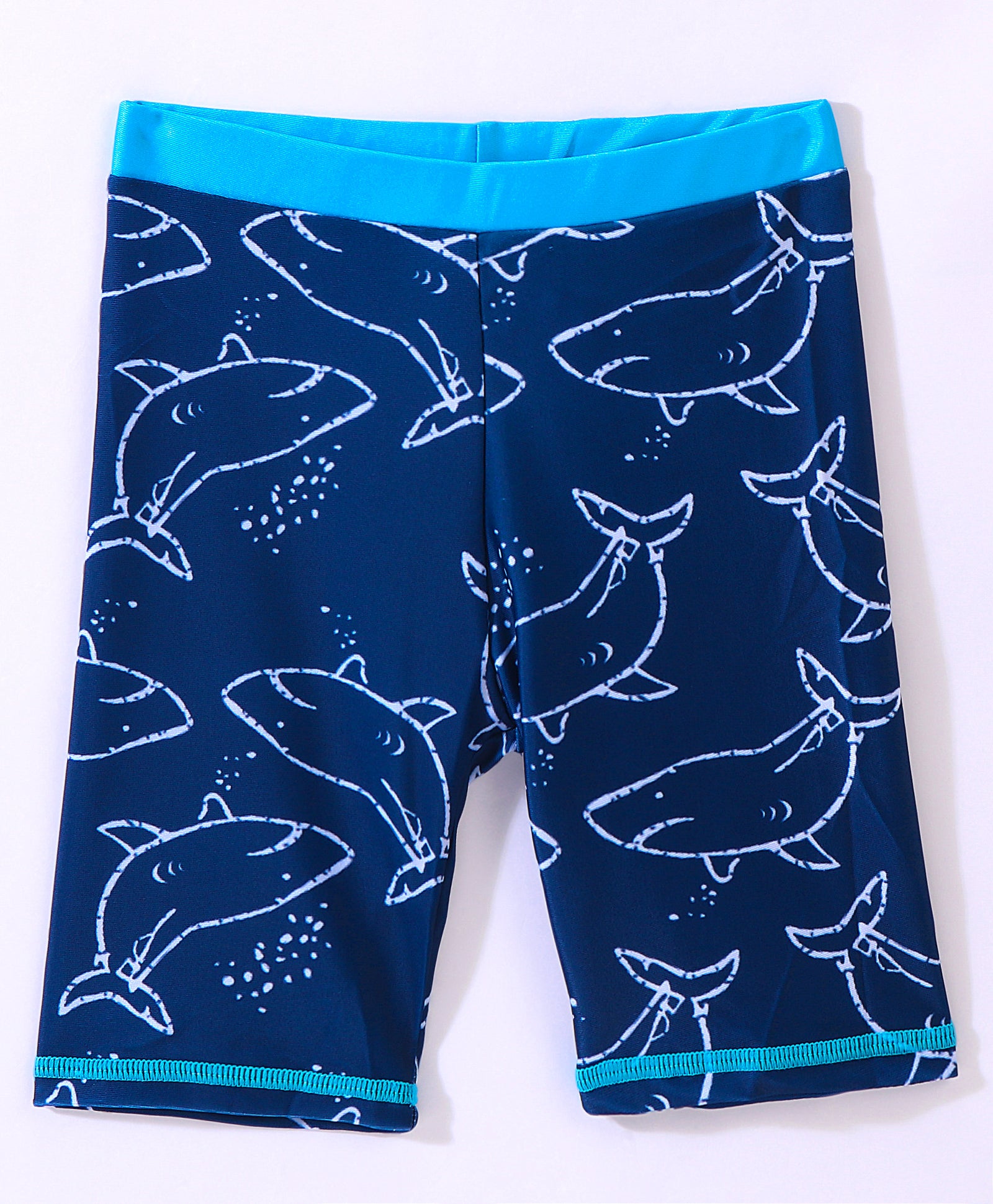 SHARK PRINT RAGLAN SLEEVES 2 PIECE SWIMSUITT - BLUE (2 TO 7 YEARS)