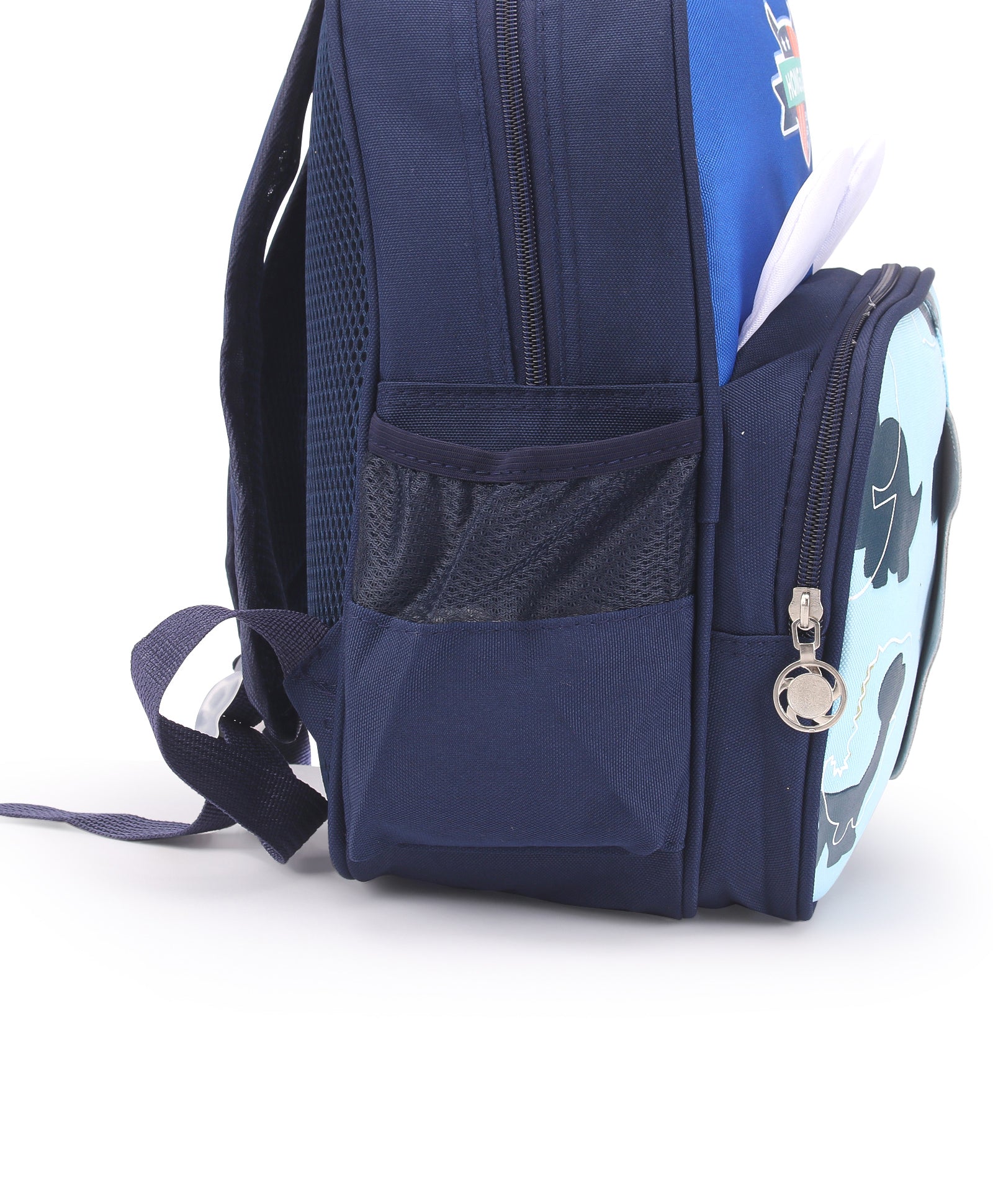 Dinosaur Print Double Pocket Backpack - Blue