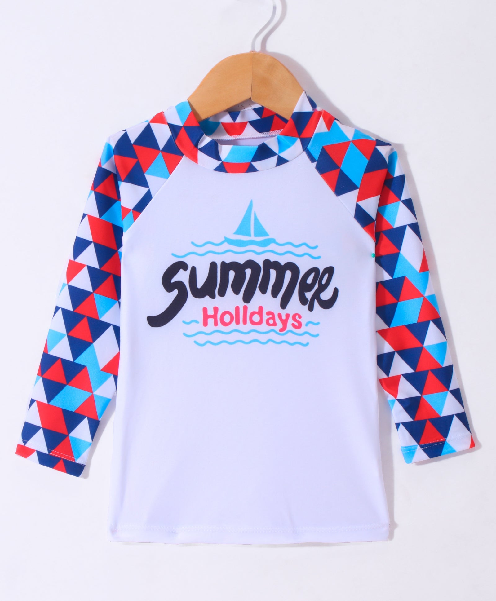 SUMMER HOLIDAYS PRINT 2 PIECE SWIMSUIT - WHITE & BLACK  (3 TO 10 YEARS)