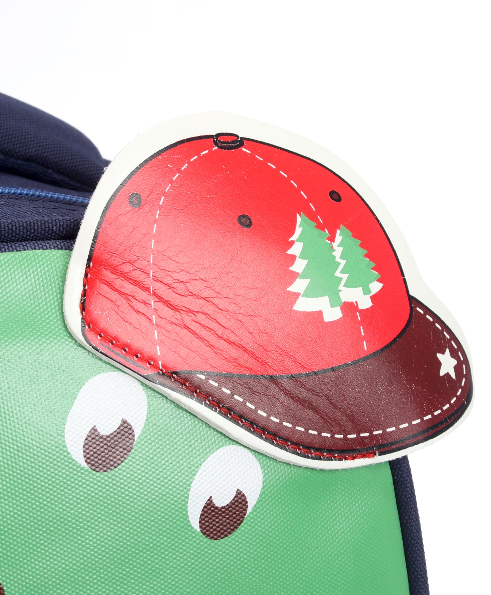Cap Applique Dinosaur Print Backpack - Dark Blue