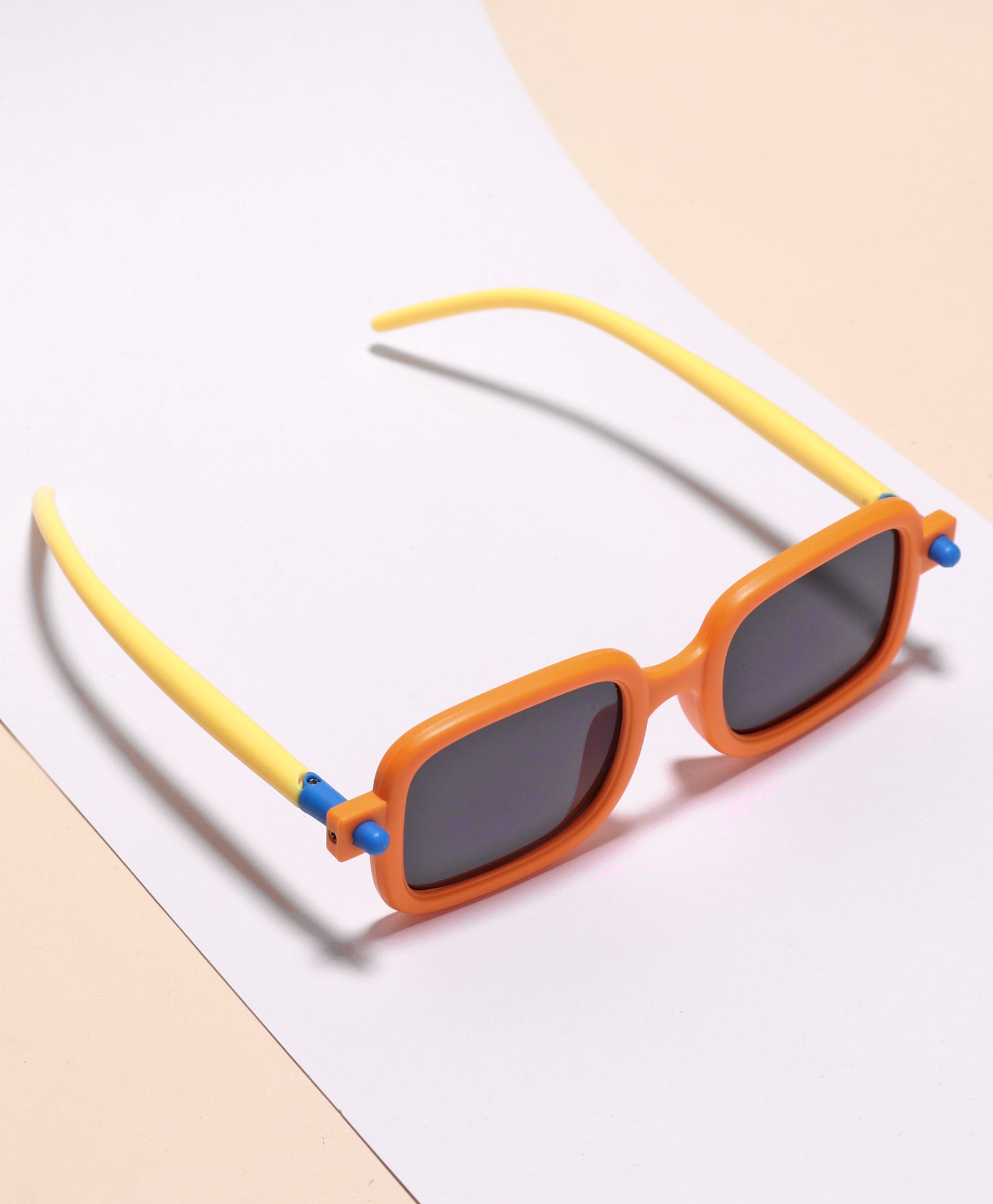 SOLID SUQARE SHAPE SUNGLASSES ORANGE (3 YEARS TO 8 YEARS)