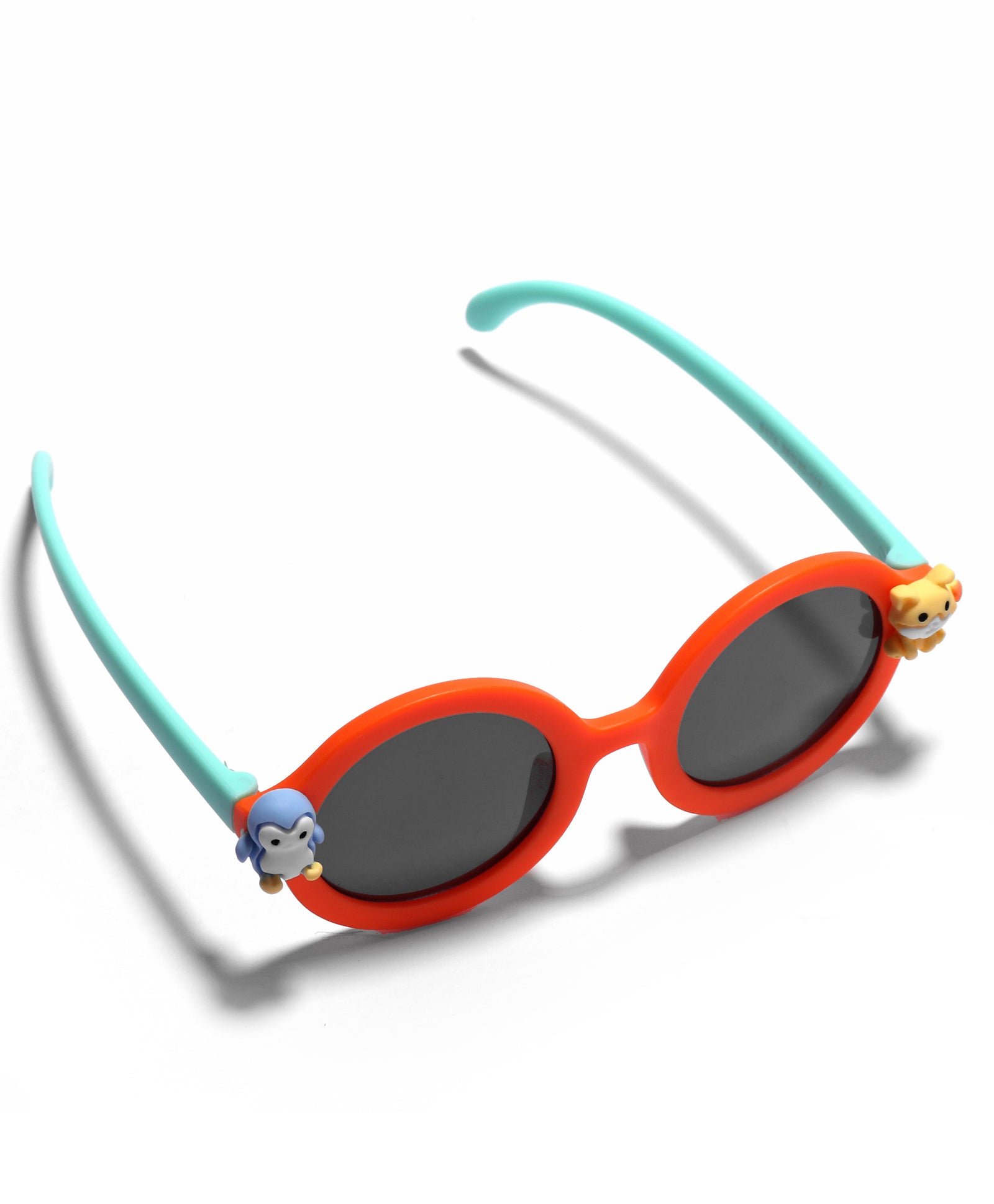 CARTOON APPLIQUE ROUND SUNGLASSES - ORANGE  (2 YEARS TO 6 YEARS)