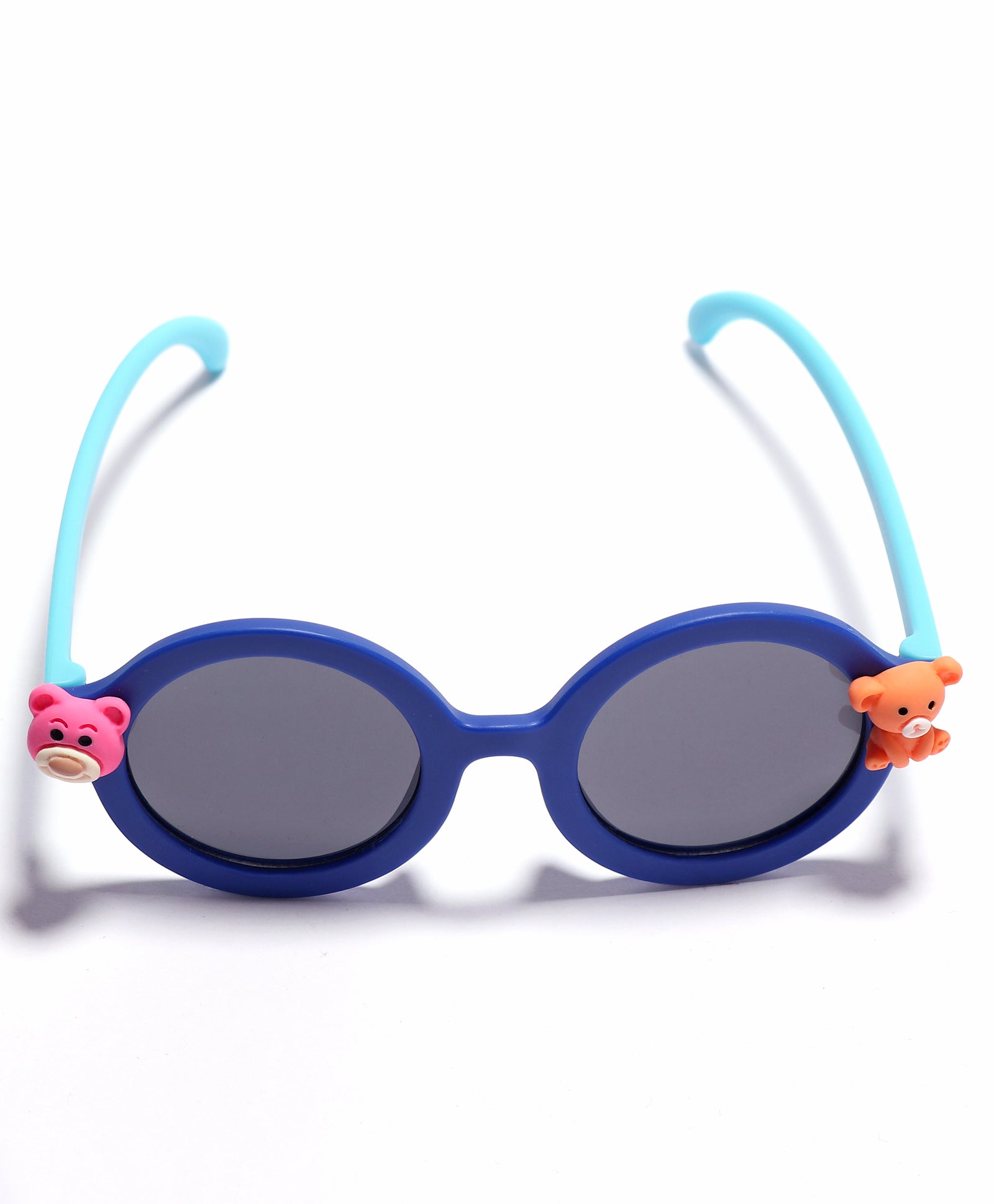 CARTOON APPLIQUE ROUND SUNGLASSES DARK BLUE  (2 YEARS TO 6 YEARS)