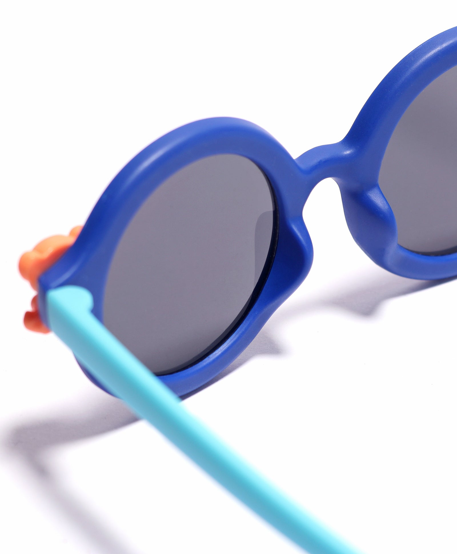 CARTOON APPLIQUE ROUND SUNGLASSES DARK BLUE  (2 YEARS TO 6 YEARS)