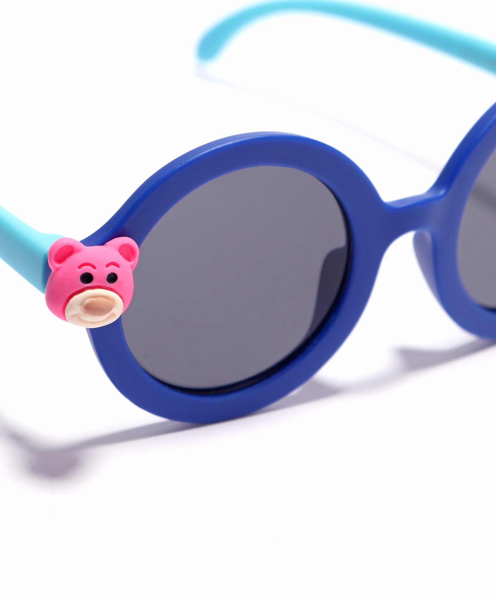 CARTOON APPLIQUE ROUND SUNGLASSES DARK BLUE  (2 YEARS TO 6 YEARS)