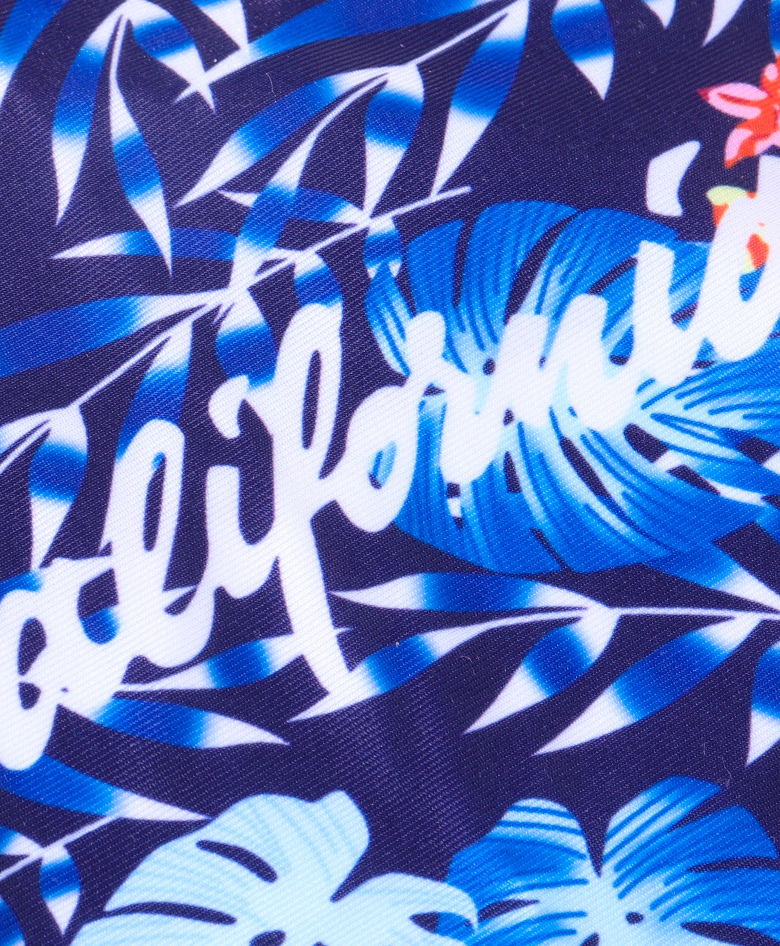 LEAVES PRINTED 3 PIECE SWIMSUIT - BLUE & BLACK (3 TO 10 YEARS)