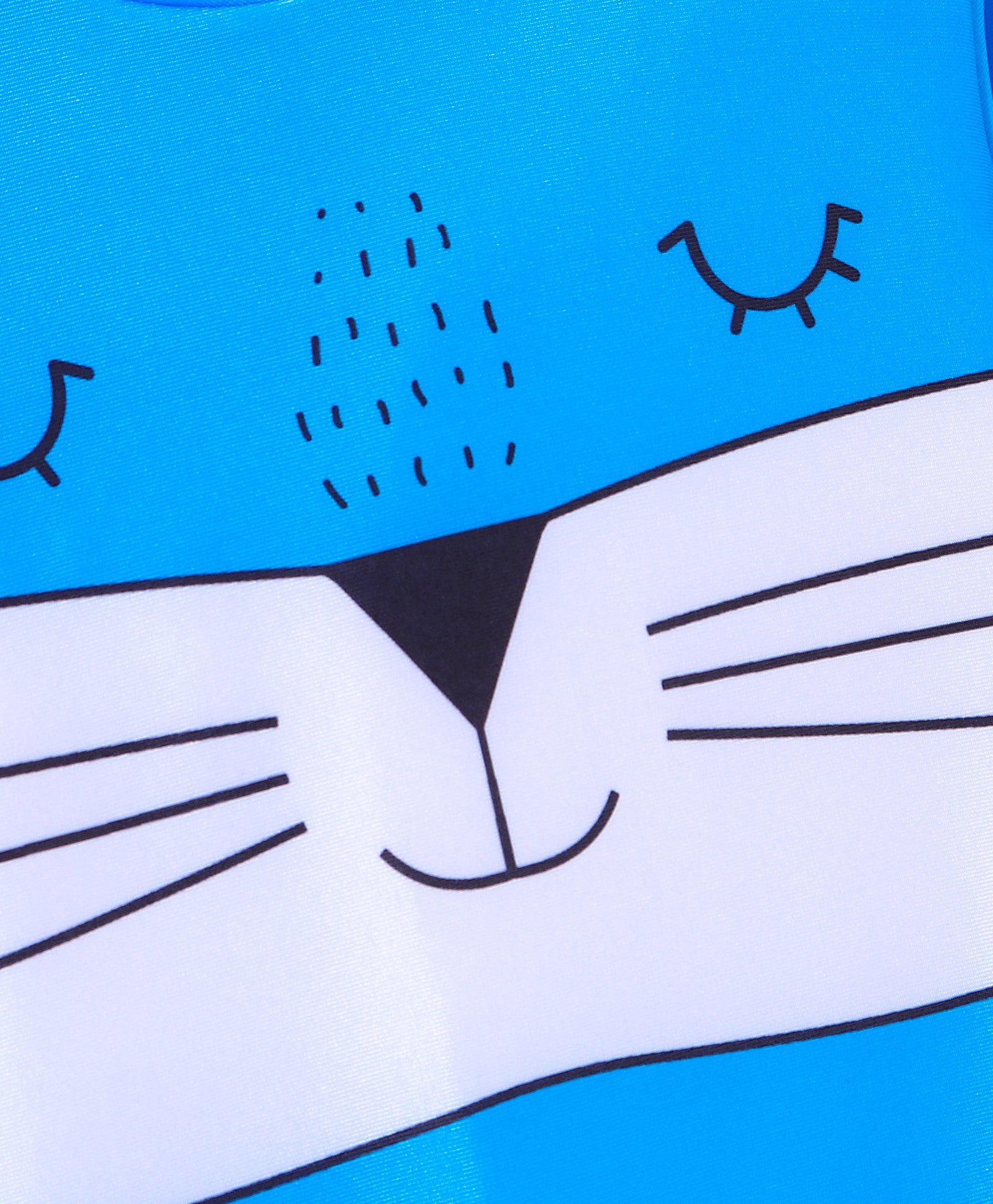 CAT FACE FULL SLEEVES LEGGED SWIMSUIT - BLUE (1 TO 6 YEARS)