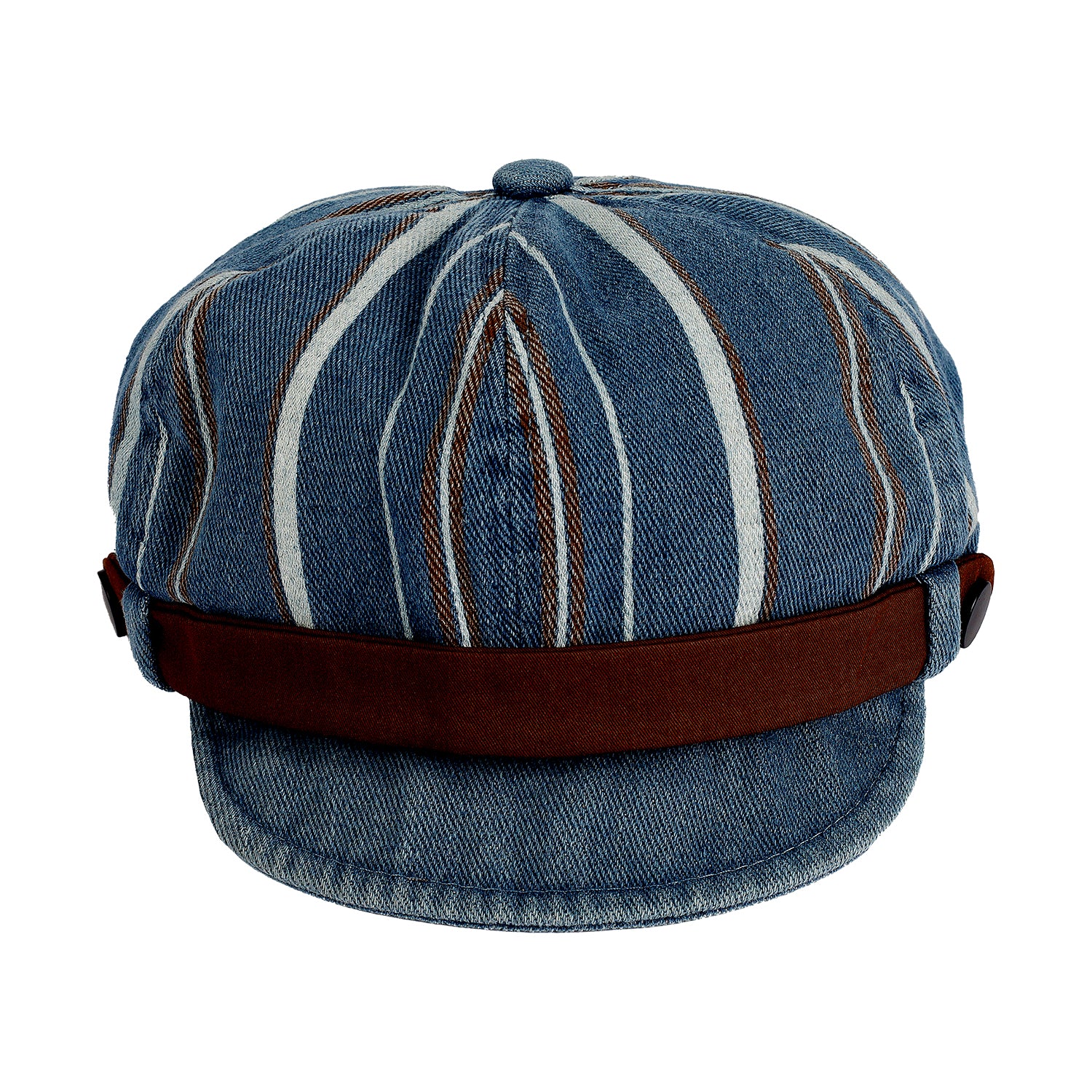 STRIPES PRINT DENIM CAP - BLUE (3 YEARS TO 6 YEARS)