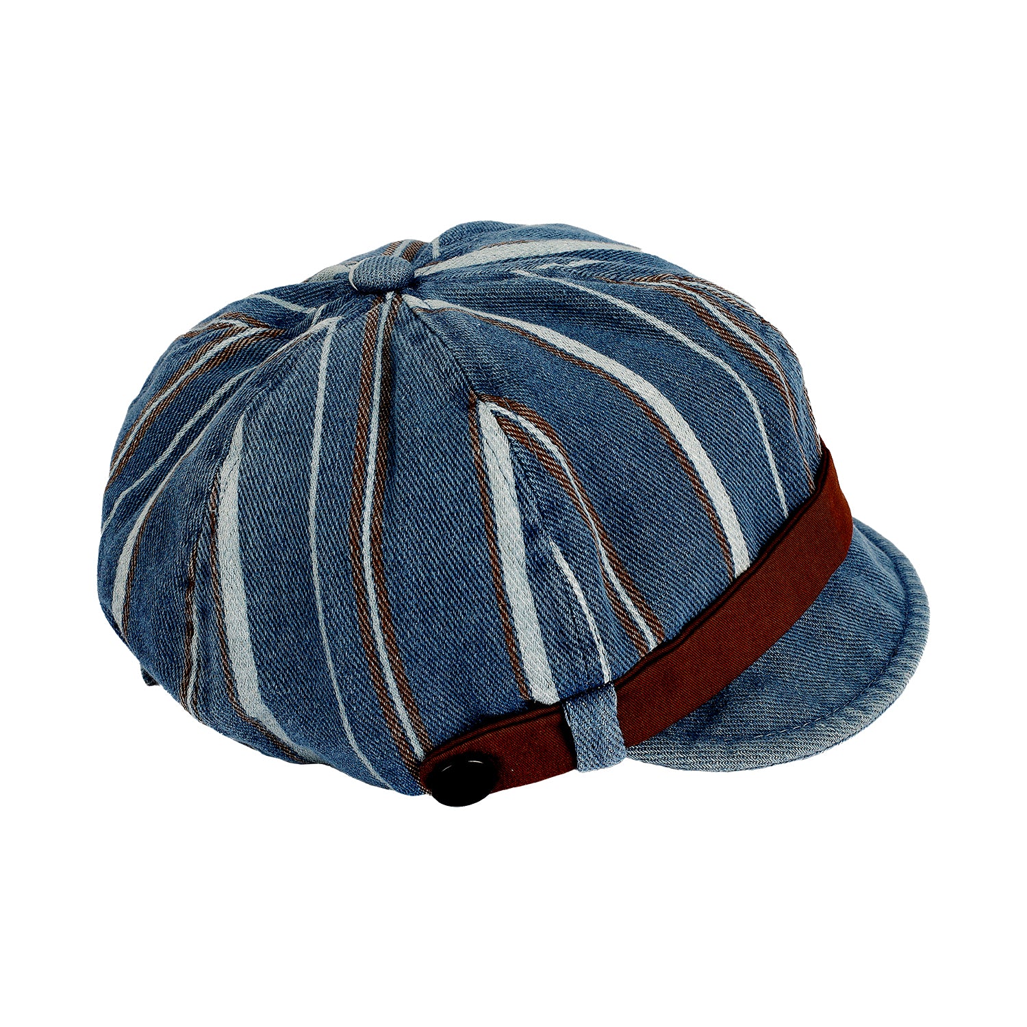 STRIPES PRINT DENIM CAP - BLUE (3 YEARS TO 6 YEARS)