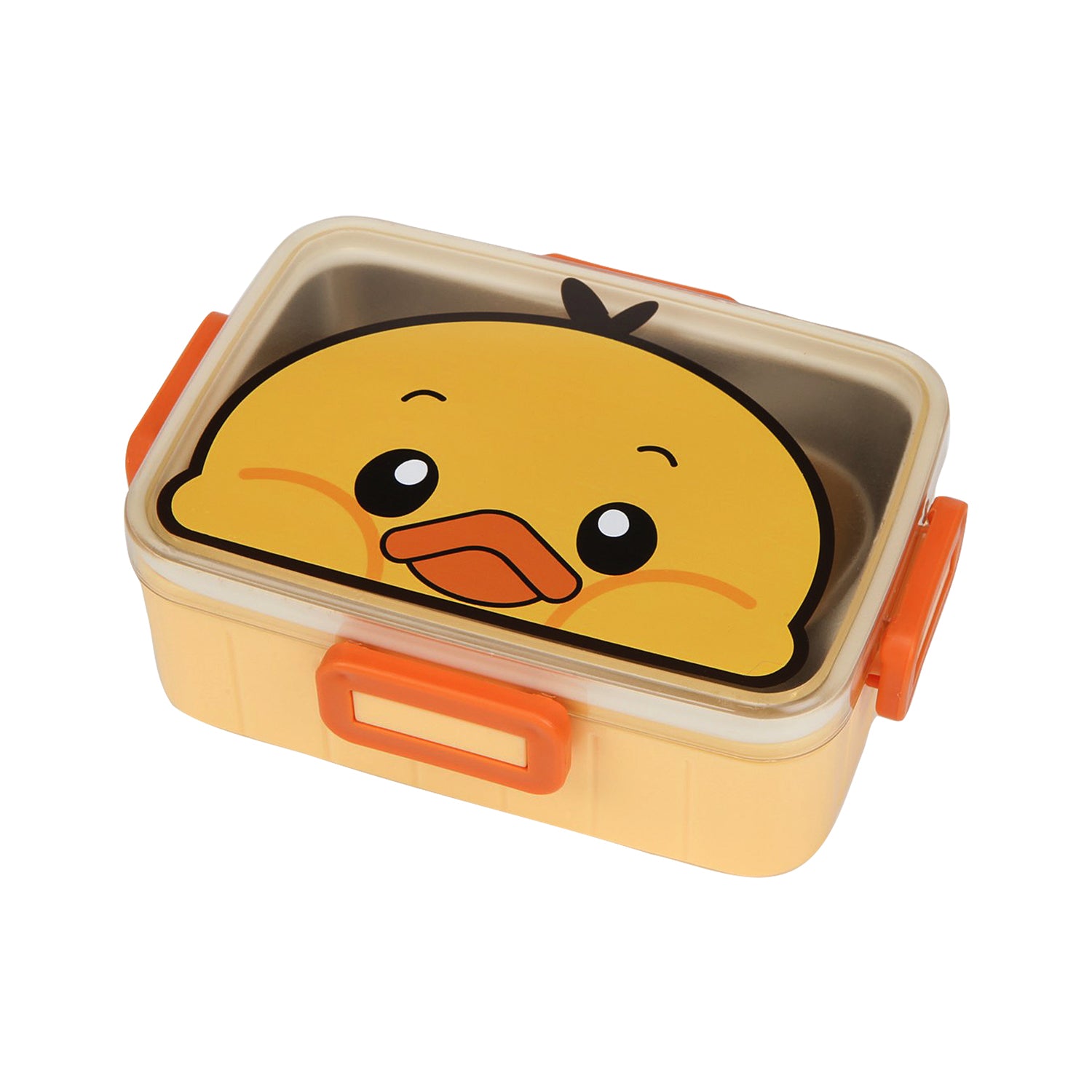 DUCK PRINT INSULATED LUNCH BOX WITH SEPARATE CONTAINER - YELLOW