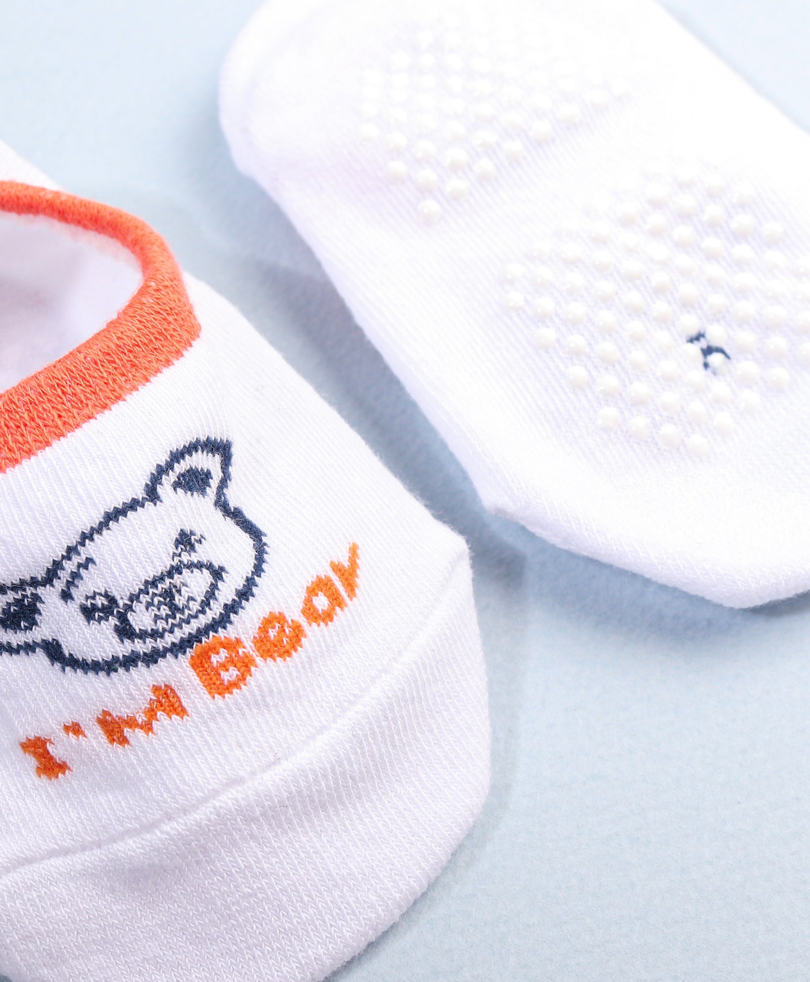 Better & Bear Print Loafer Socks Pack of 2 - Blue & White ( 1 TO 12 YEARS)