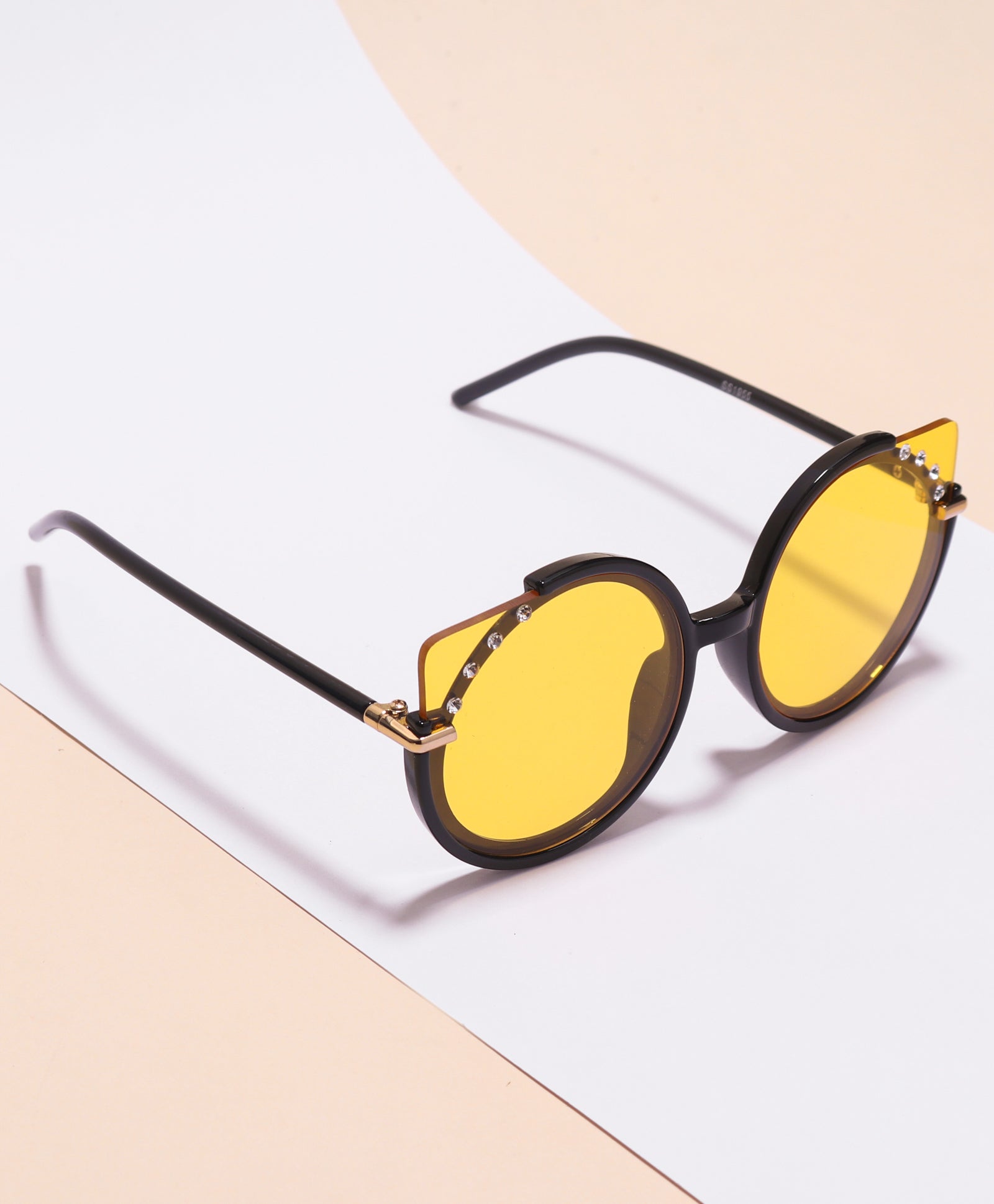 BEADS EMBELLISHED SUNGLASSES - YELLOW (5 YEARS TO 10 YEARS)