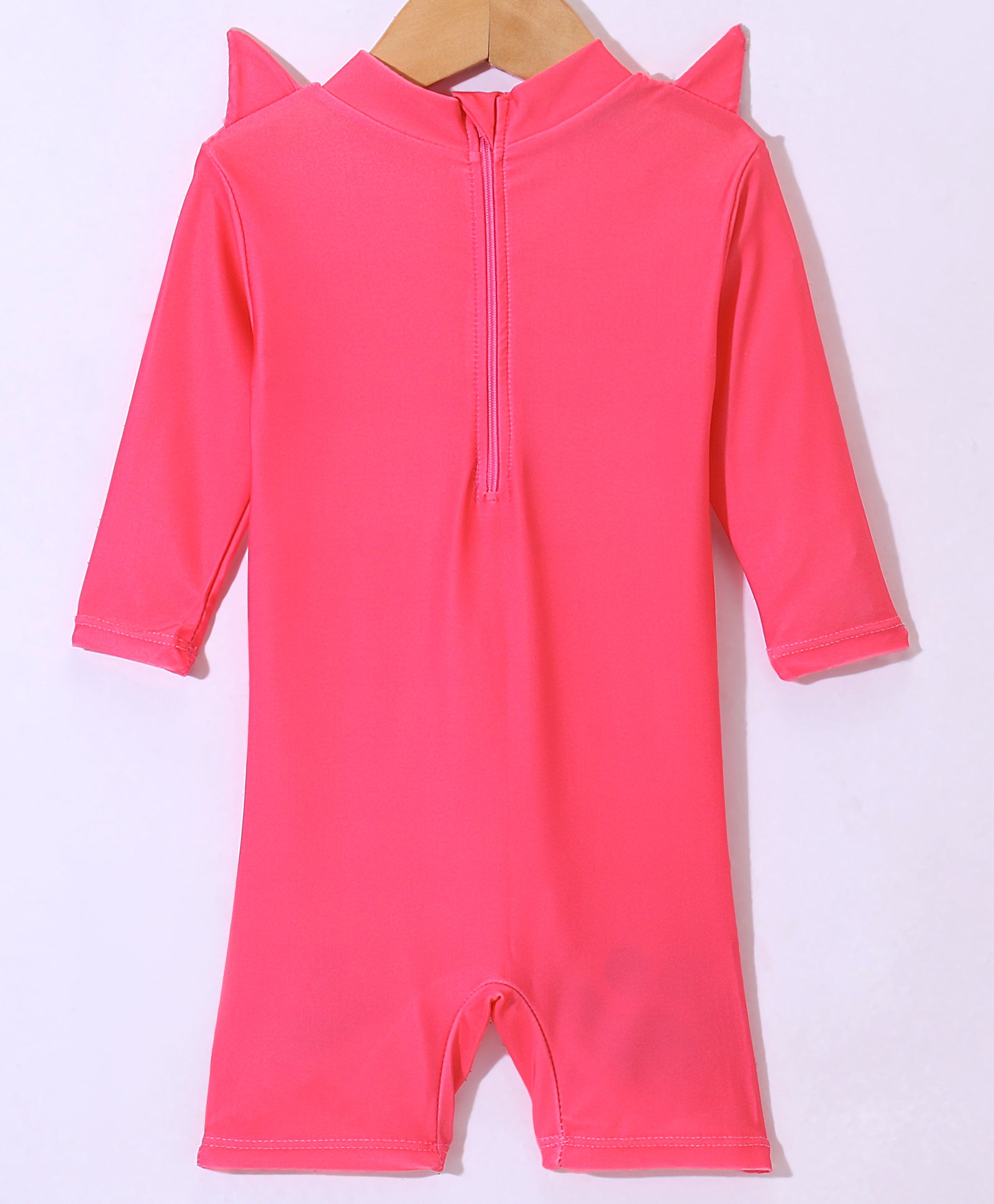 CAT FACE FULL SLEEVES LEGGED SWIMSUIT - PINK (1 TO 6 YEARS)