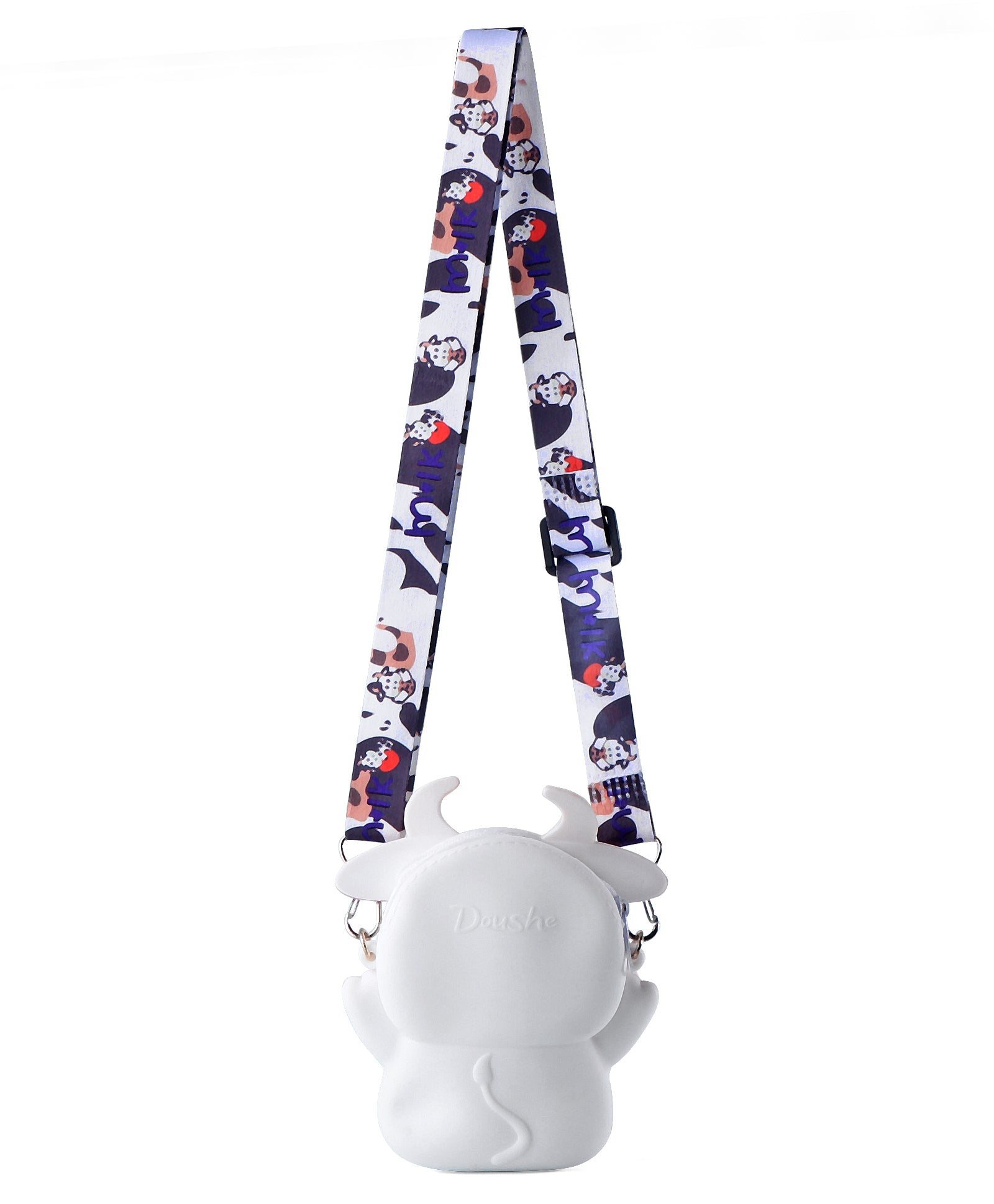 Cow Shape Silicone Sling Bag - White