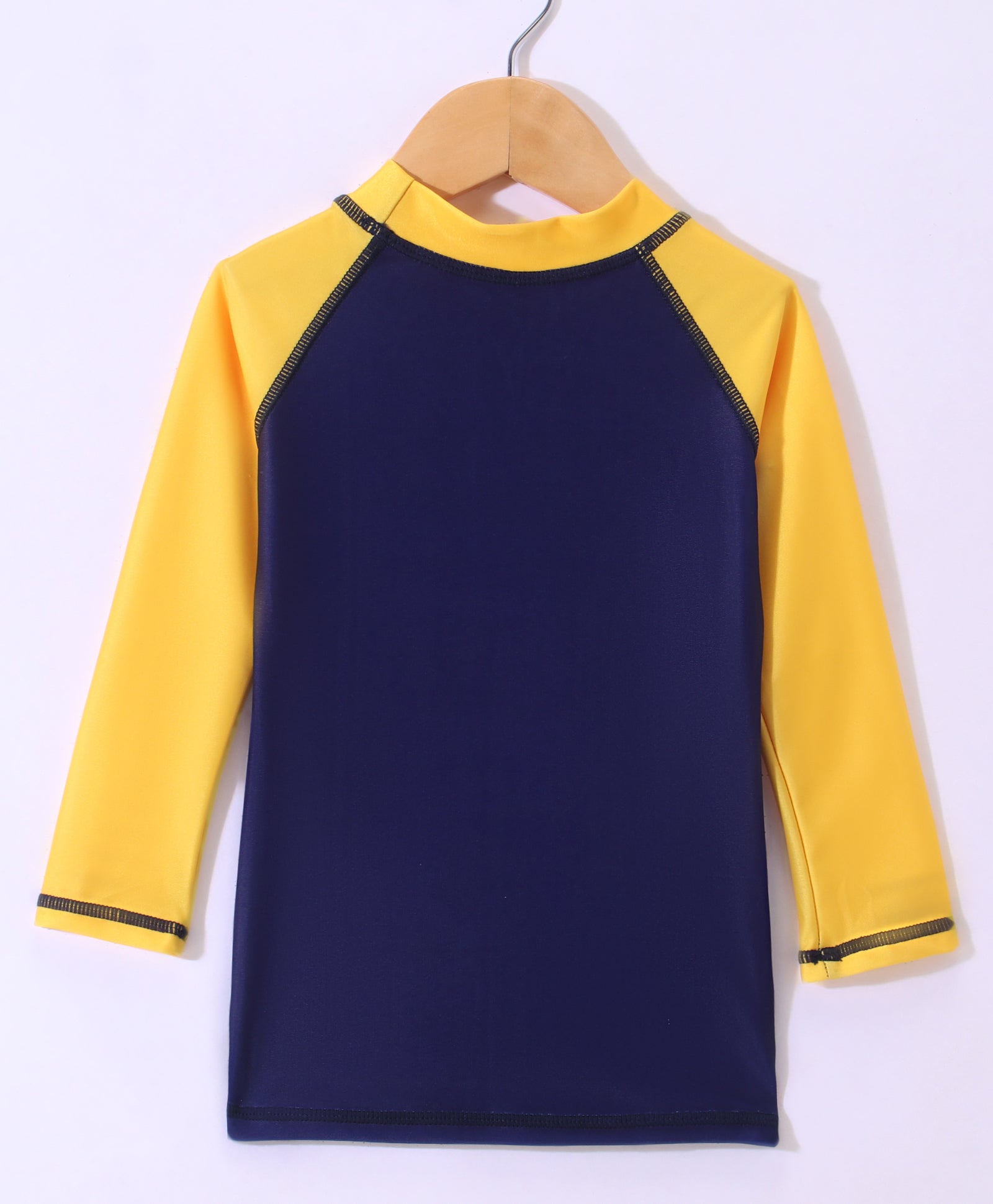 SHARK PRINTED RAGLAN SLEEVES  2 PIECE SWIMSUIT - YELLOW & BLUE (2 TO 7 YEARS)