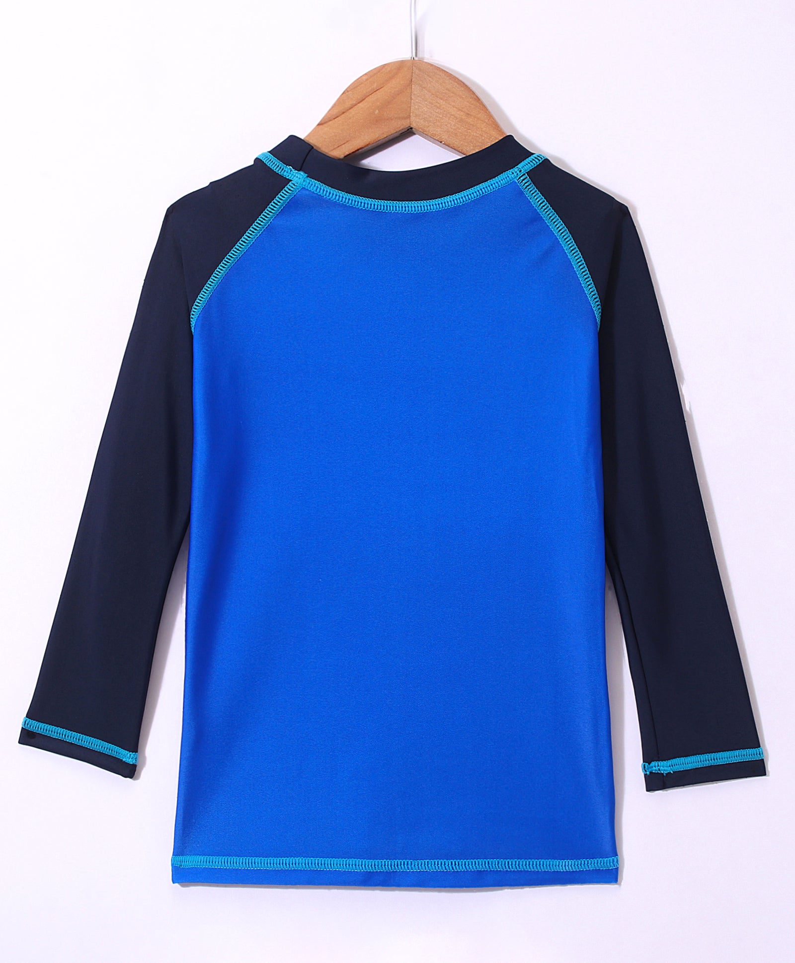 BLUE DOLPHIN PRINT RAGLAN SLEEVES 2 PIECE SWIMSUIT - BLUE (2 TO 7 YEARS)