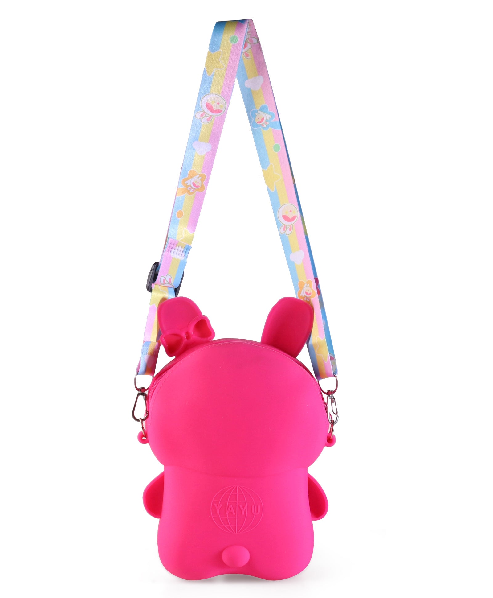 Starry Eyes Doll Shape Silicone Sling Bag - Dark Pink