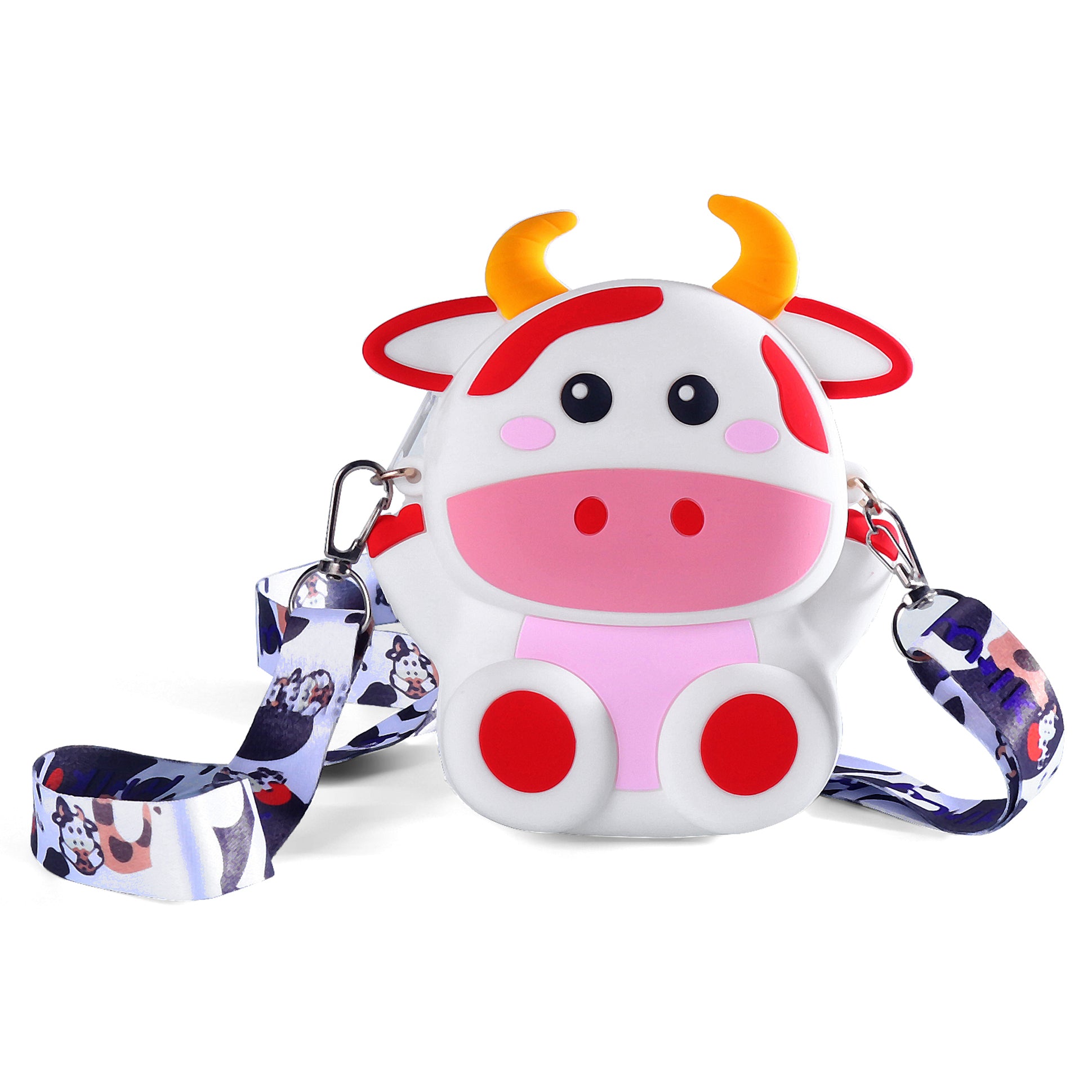 Cow Shape Silicone Sling Bag - White
