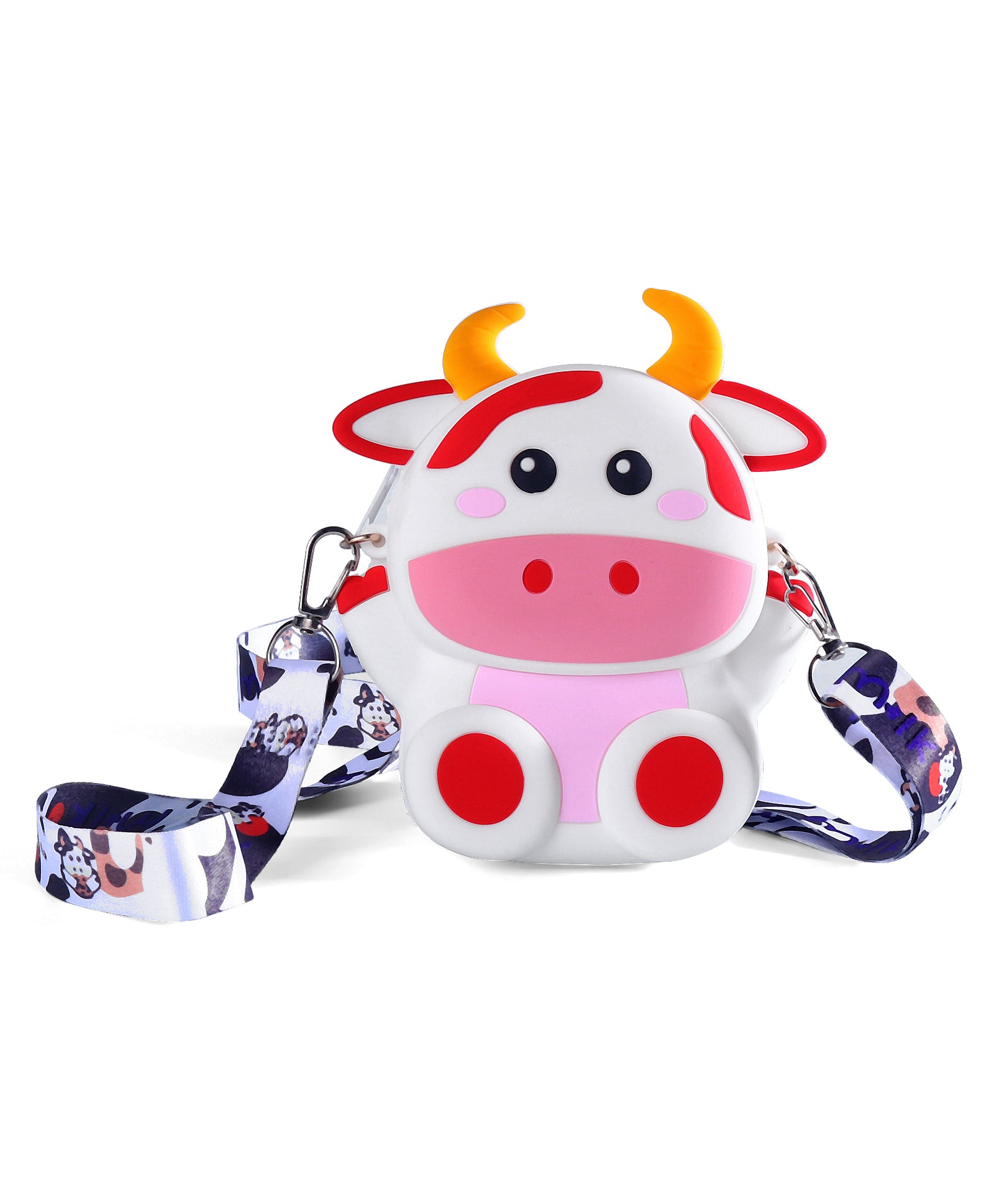 Cow Shape Silicone Sling Bag - White